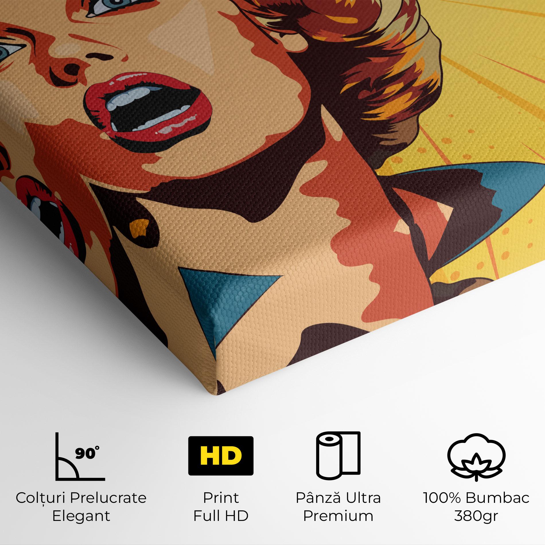 Tablou Canvas Surprised Blonde Lady mockup 4