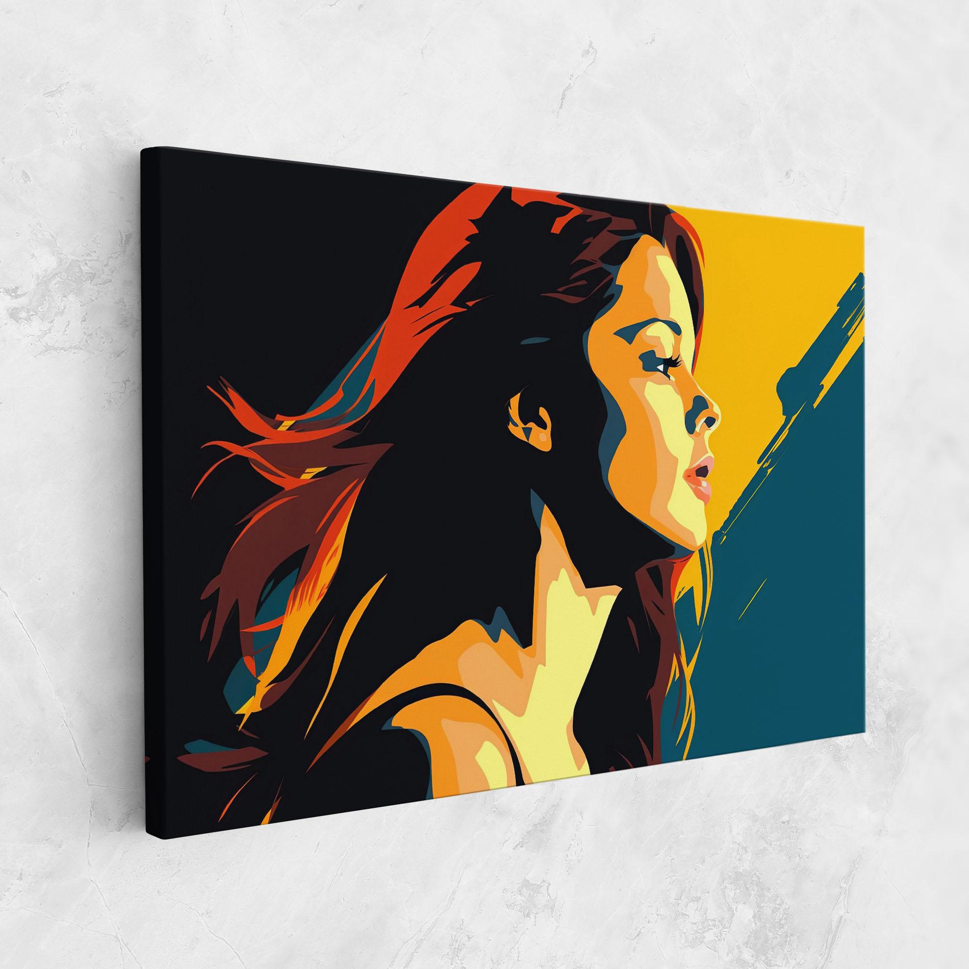 Tablou Canvas Blue Yellow Pop Art mockup 1