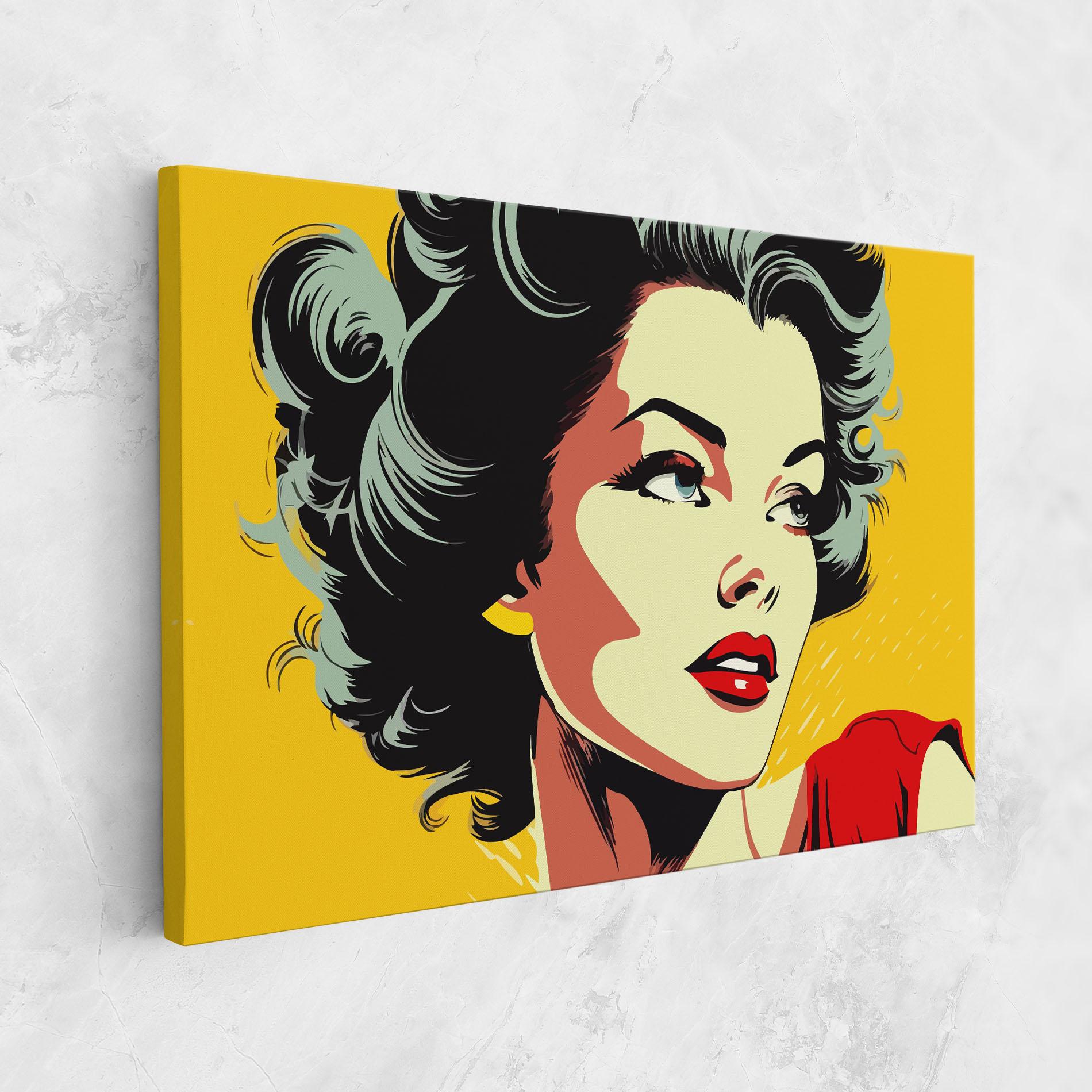 Tablou Canvas Pop Art Pretty Lady mockup 1