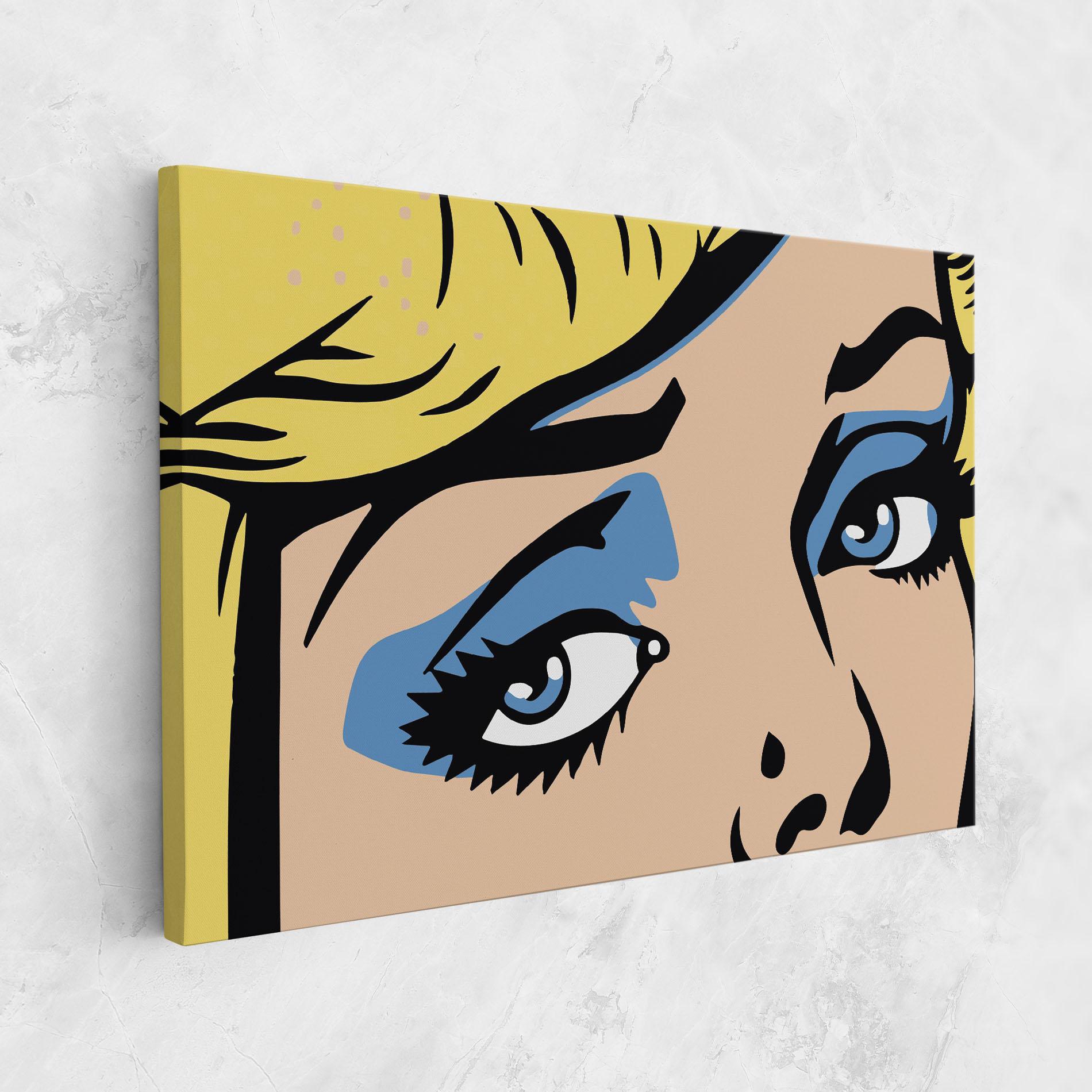 Tablou Canvas Pop Blue Makeup mockup 1