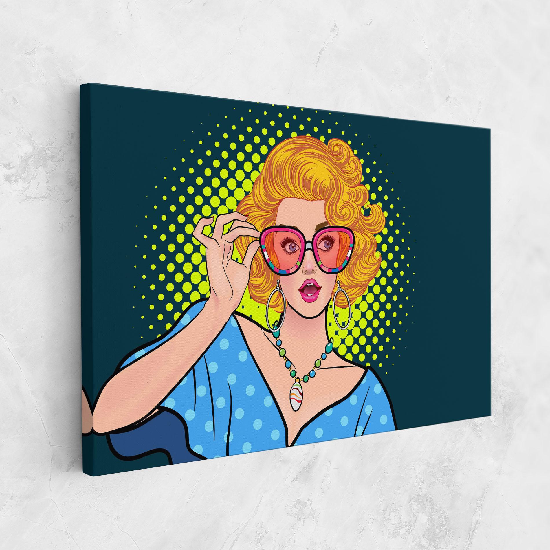 Tablou Canvas Pop Glasses Lady mockup 1