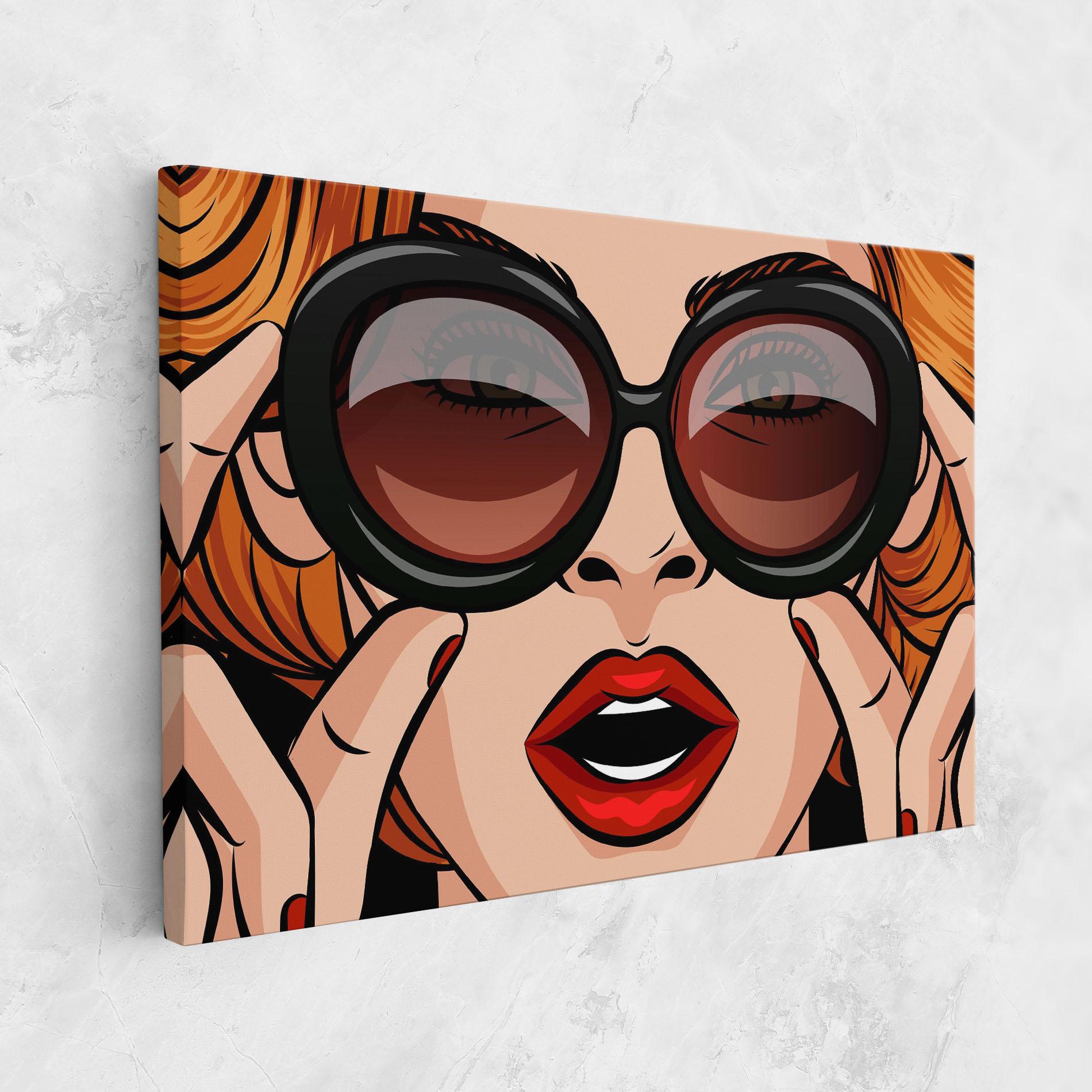Tablou Canvas Pop Glasses Woman mockup 1