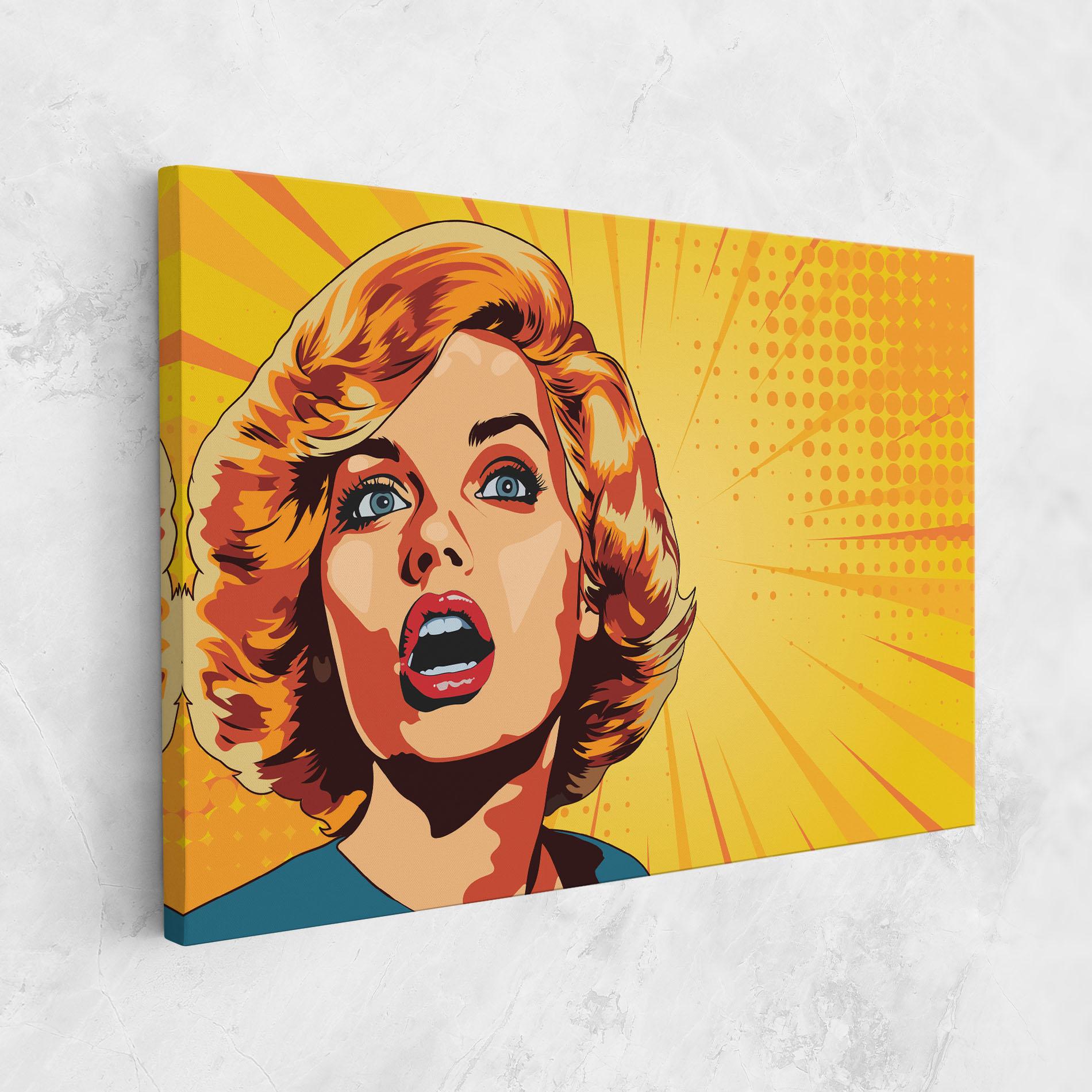 Tablou Canvas Surprised Blonde Lady mockup 1