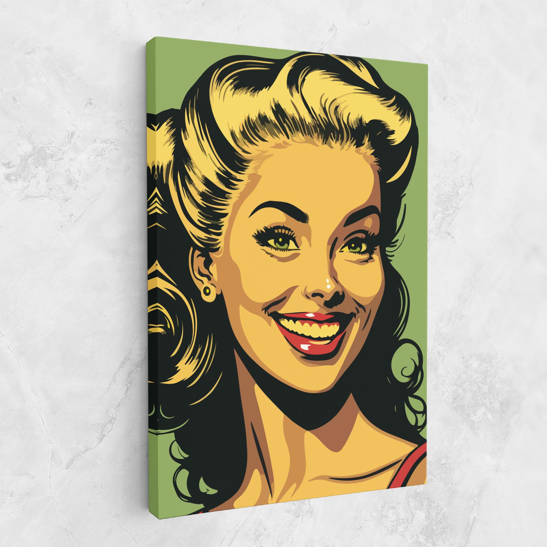 Tablou Canvas Green Light Pop Lady mockup 1