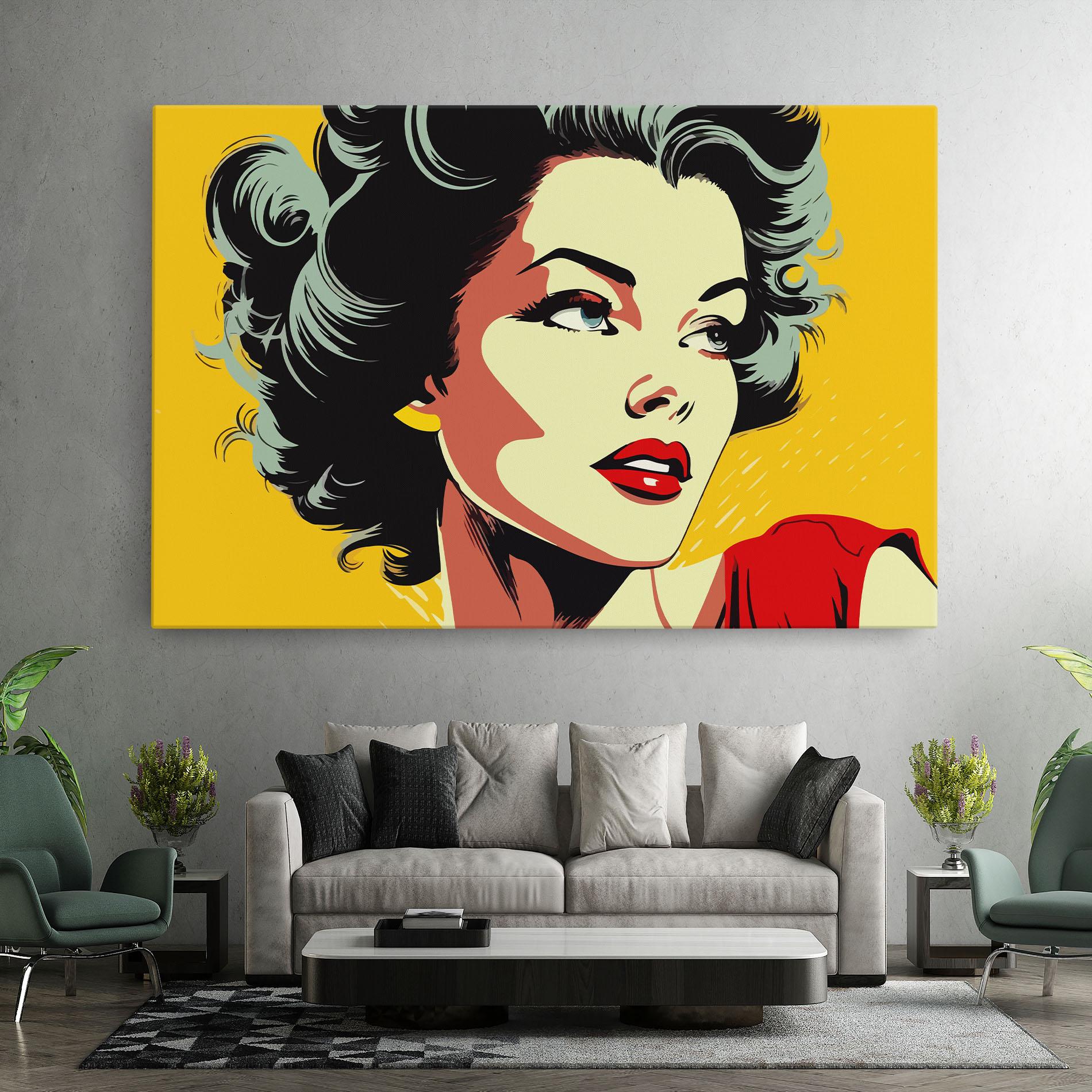 Tablou Canvas Pop Art Pretty Lady mockup 7