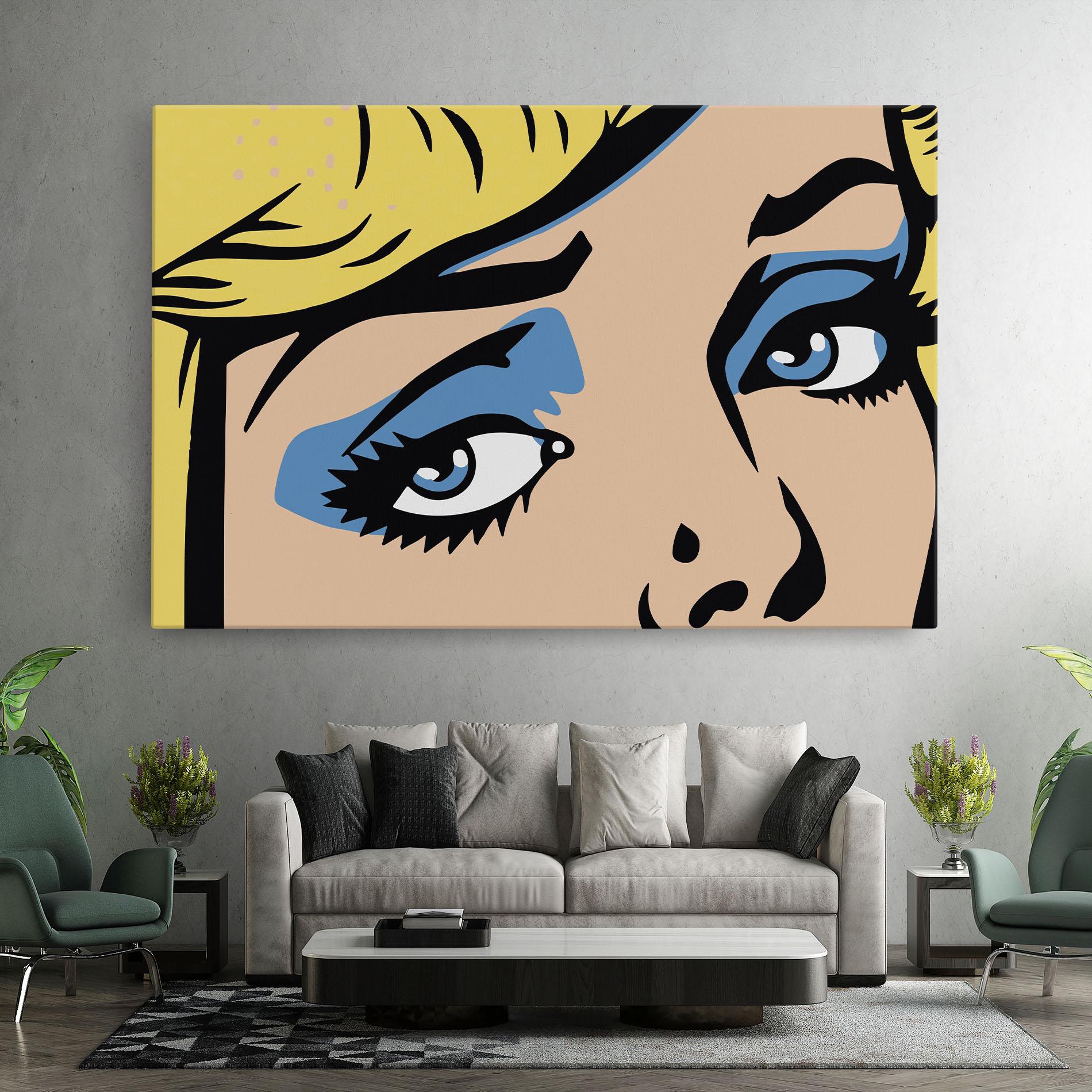 Tablou Canvas Pop Blue Makeup mockup 7
