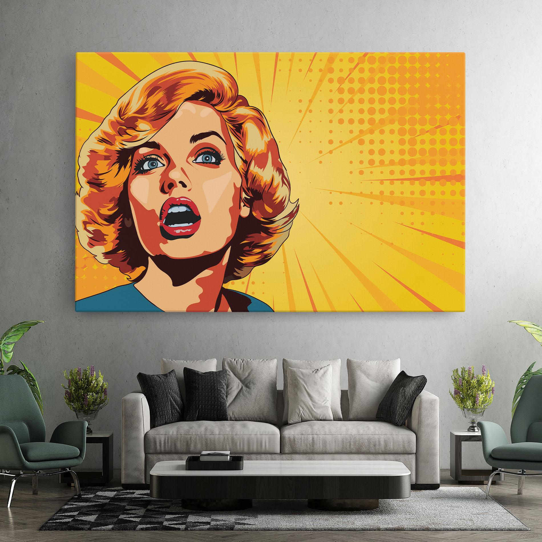 Tablou Canvas Surprised Blonde Lady mockup 7