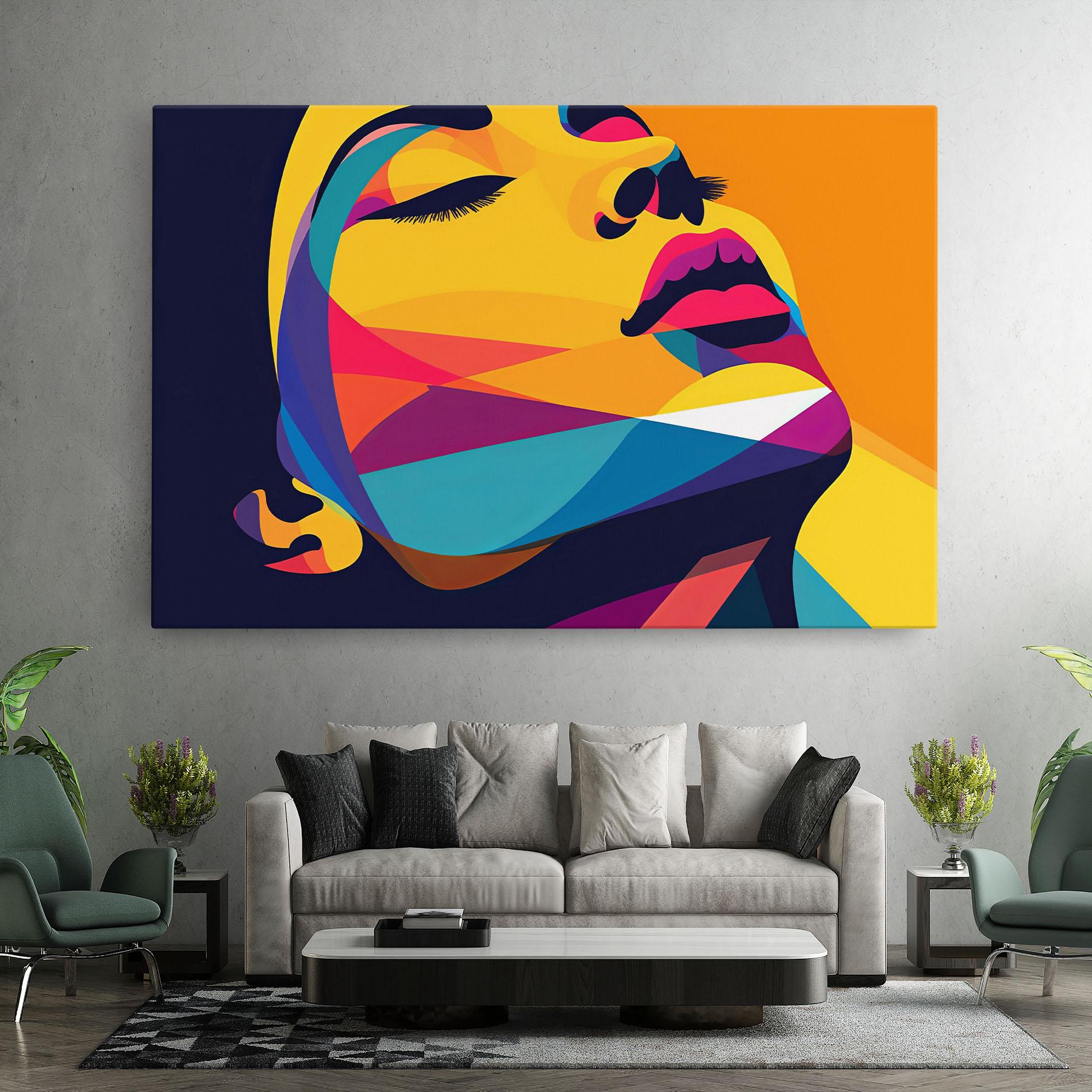 Tablou Canvas Yellow Pop Face mockup 7