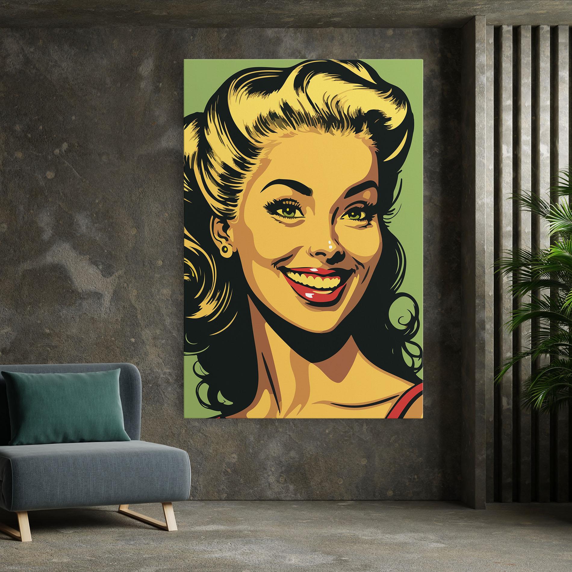 Tablou Canvas Green Light Pop Lady mockup 7