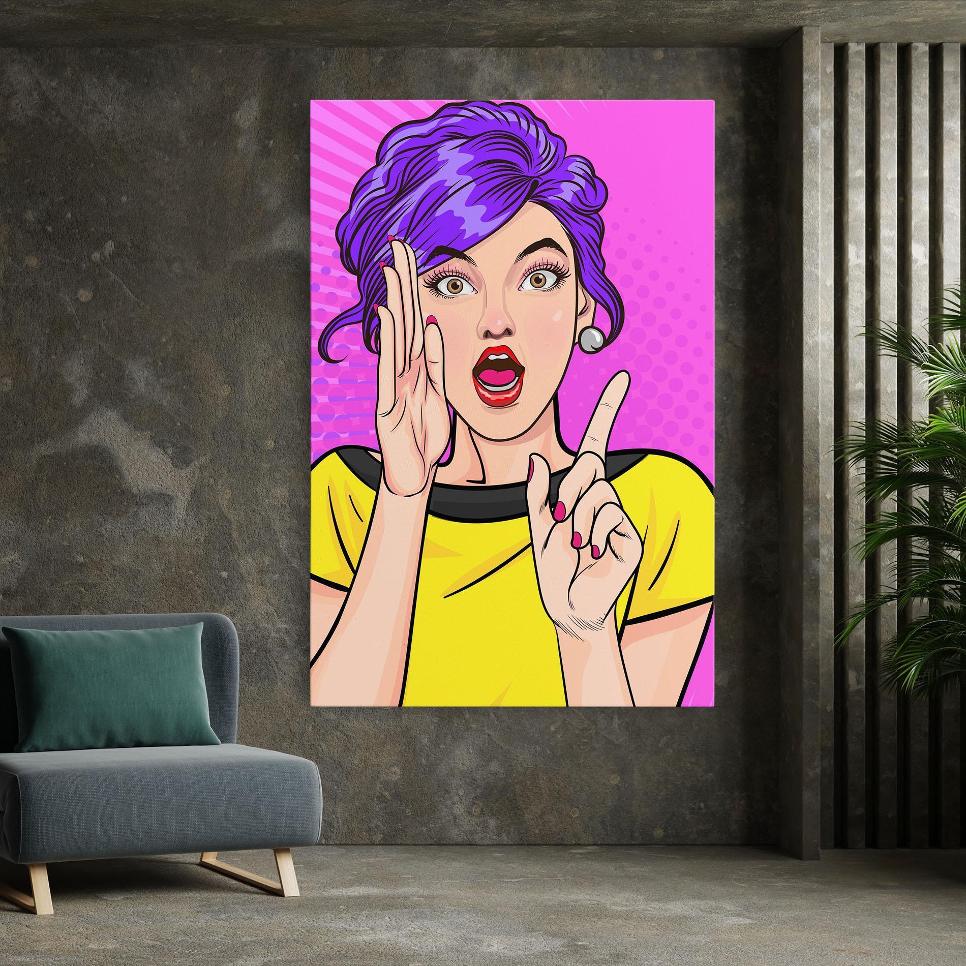 Tablou Canvas Surprised Pop Woman mockup 7