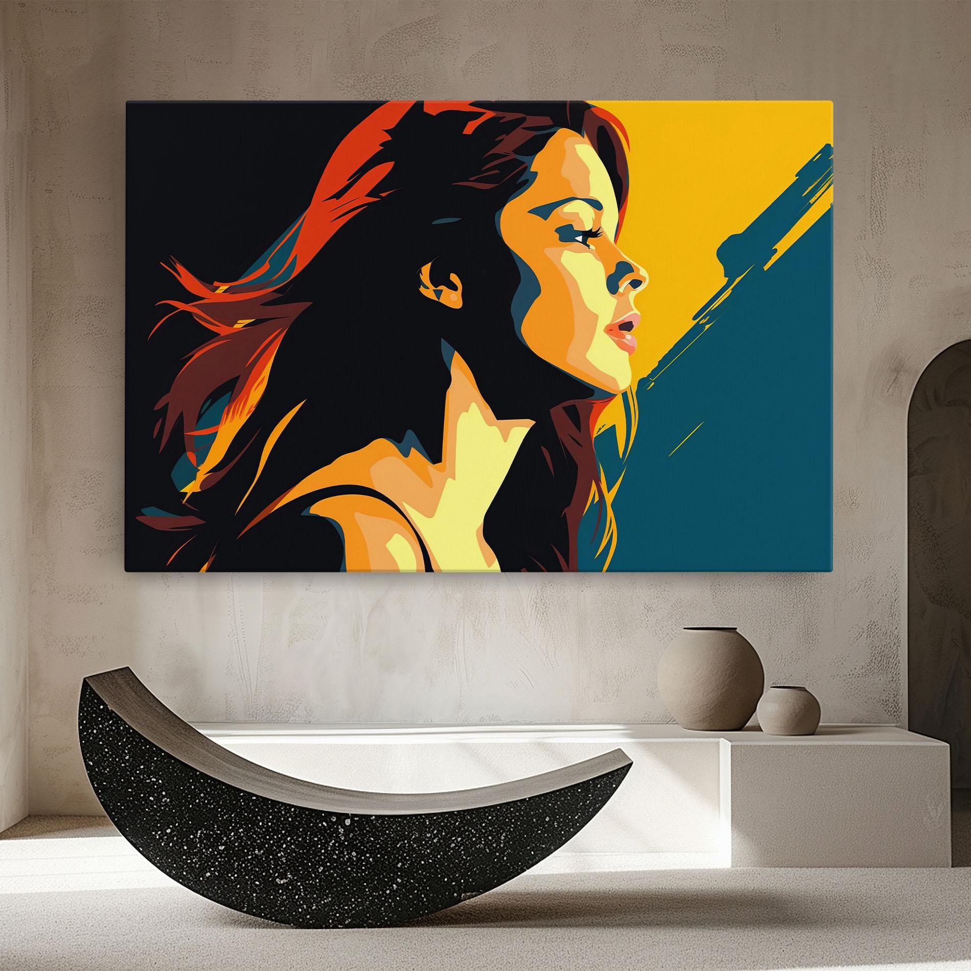 Tablou Canvas Blue Yellow Pop Art mockup 8