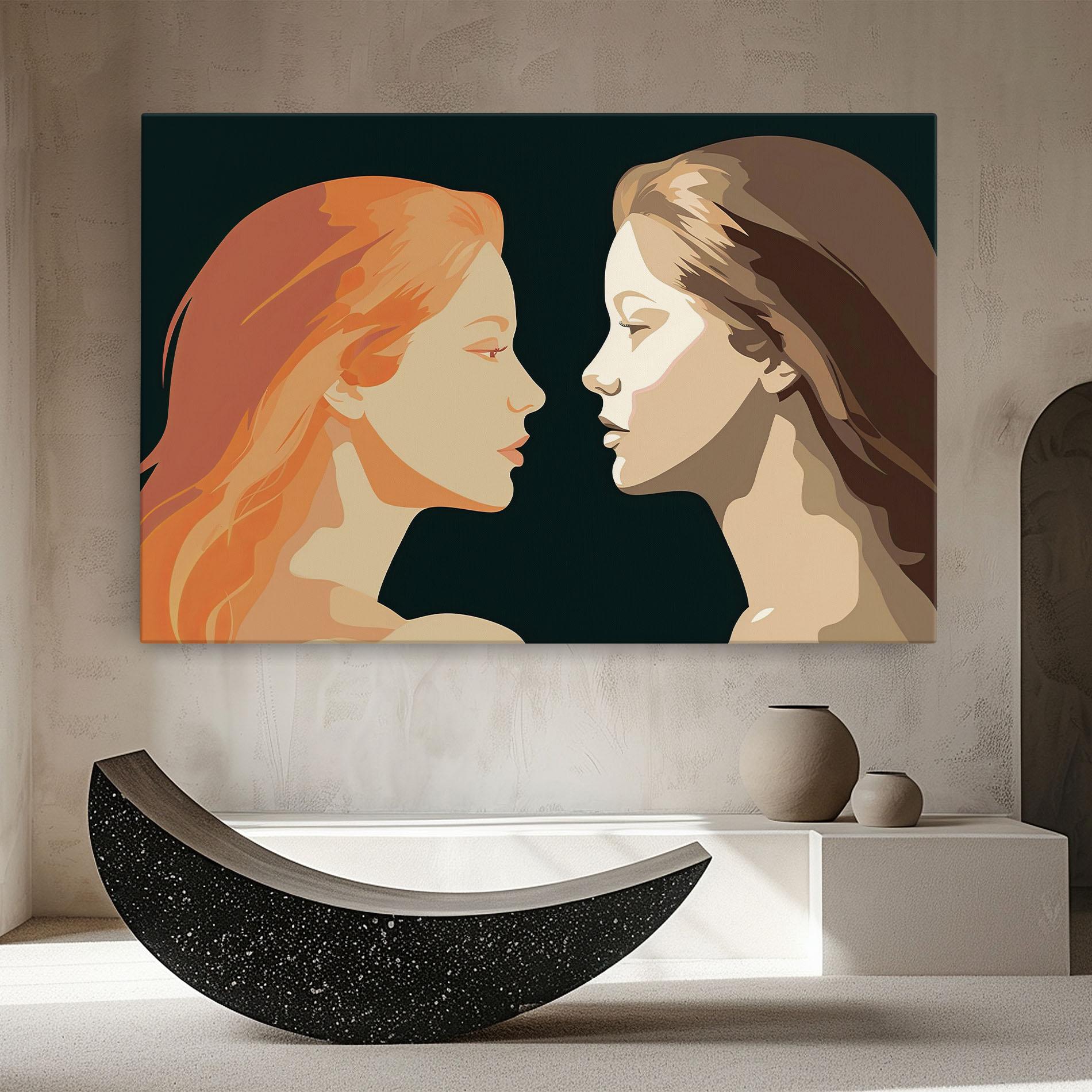 Tablou Canvas Orange Pop Girl mockup 8