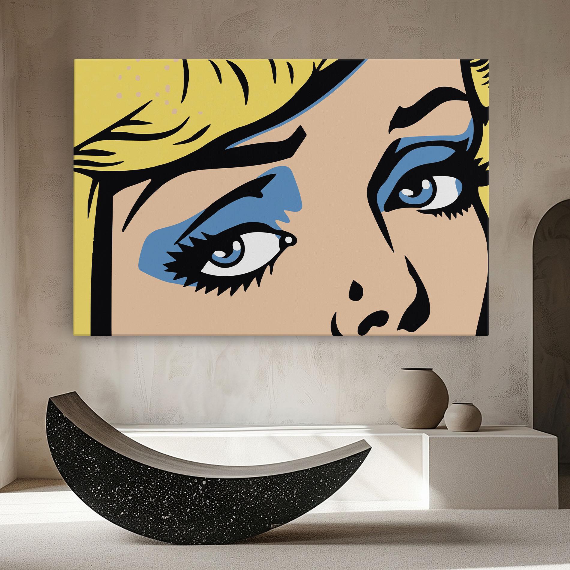 Tablou Canvas Pop Blue Makeup mockup 8