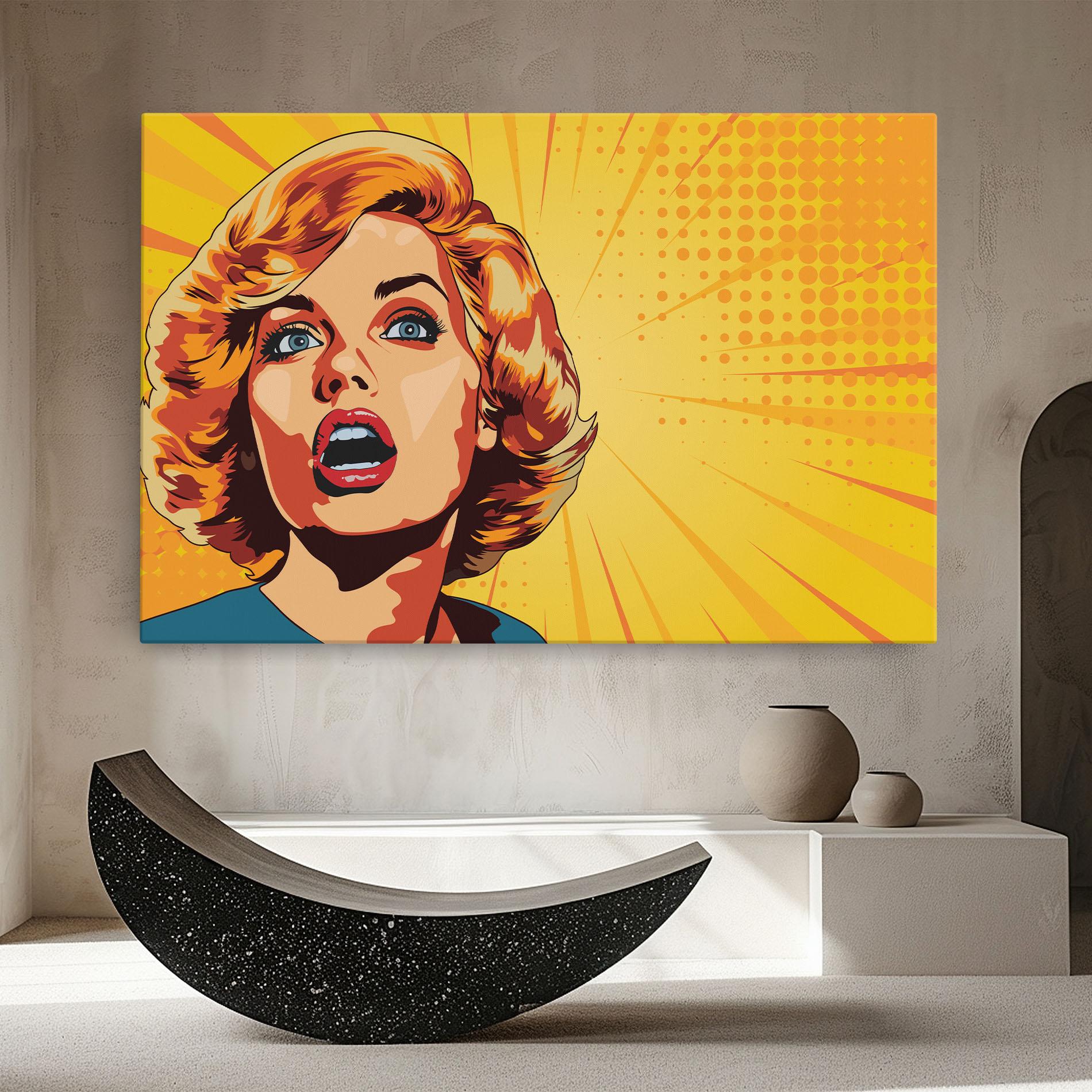 Tablou Canvas Surprised Blonde Lady mockup 8