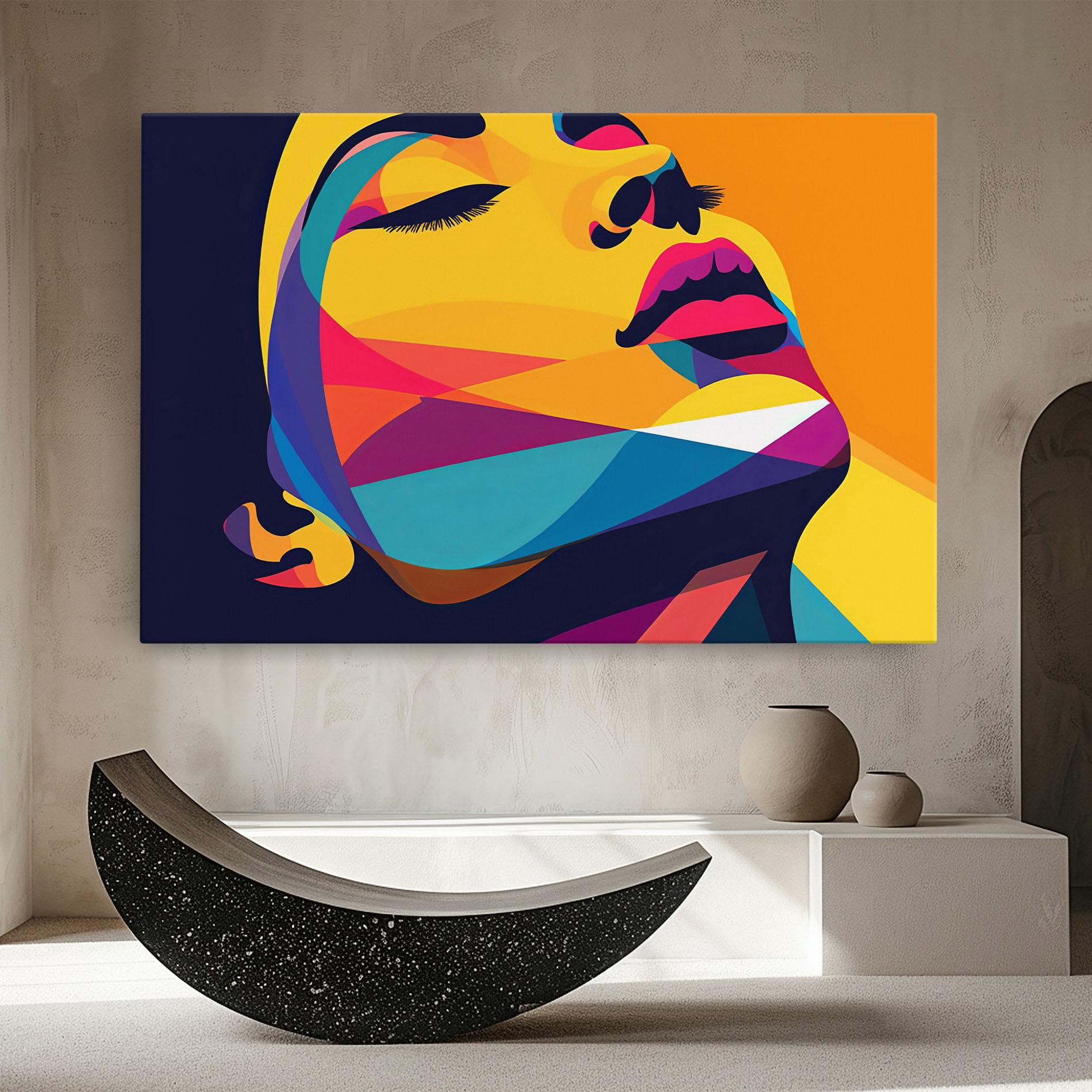 Tablou Canvas Yellow Pop Face mockup 8