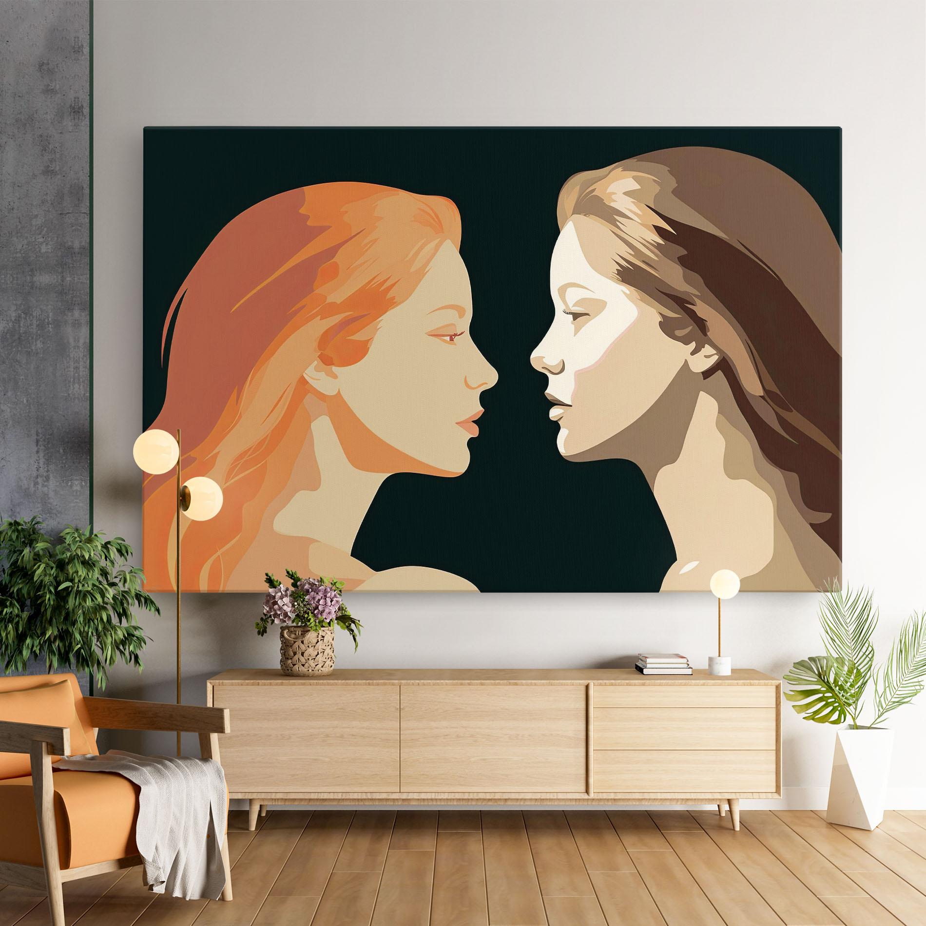 Tablou Canvas Orange Pop Girl mockup 9