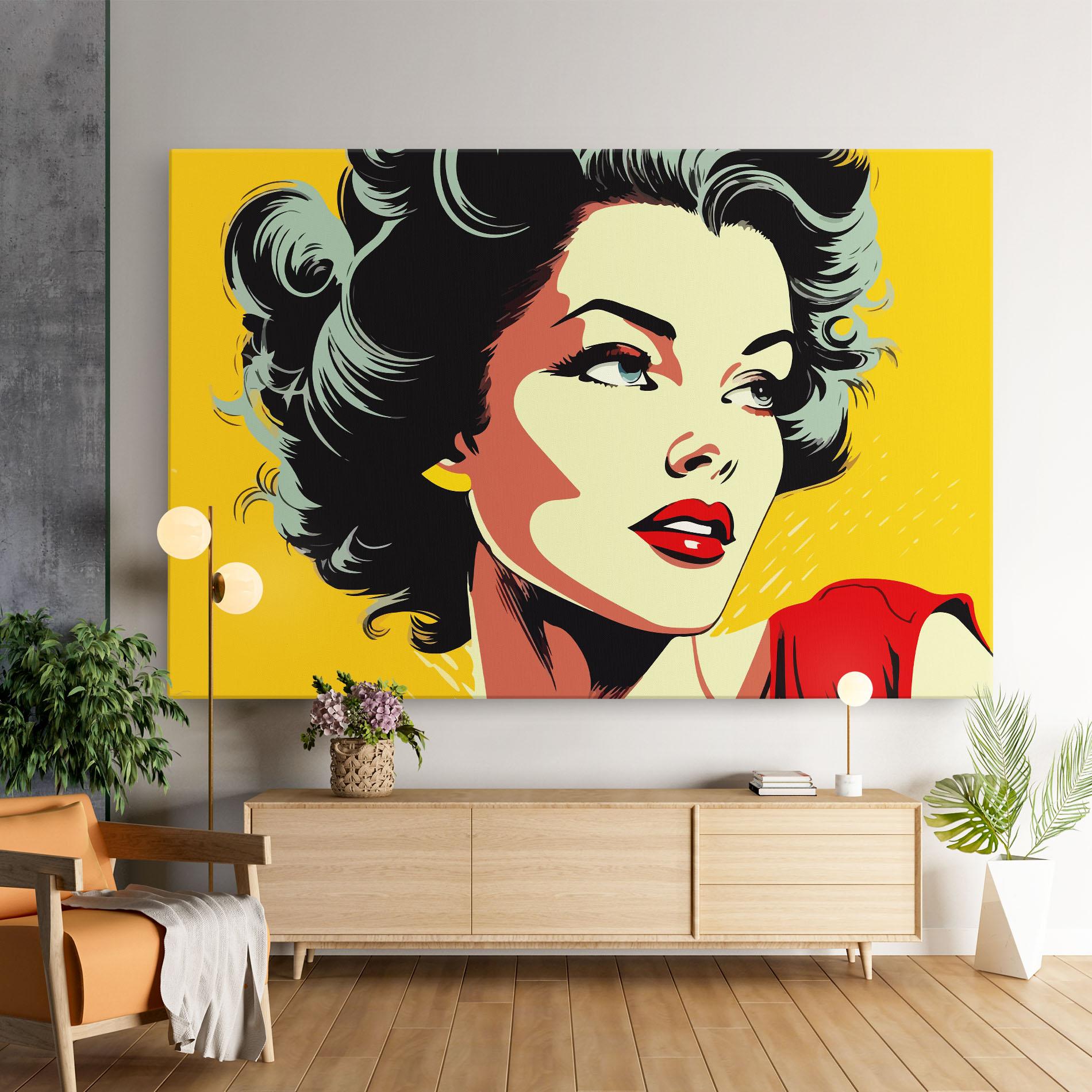 Tablou Canvas Pop Art Pretty Lady mockup 9