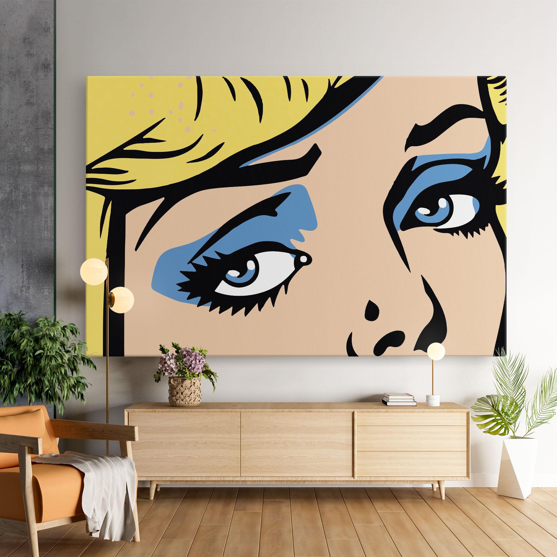 Tablou Canvas Pop Blue Makeup mockup 9