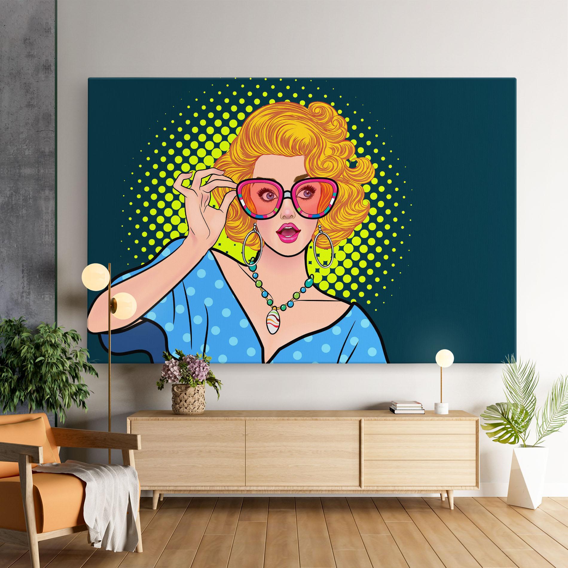 Tablou Canvas Pop Glasses Lady mockup 9