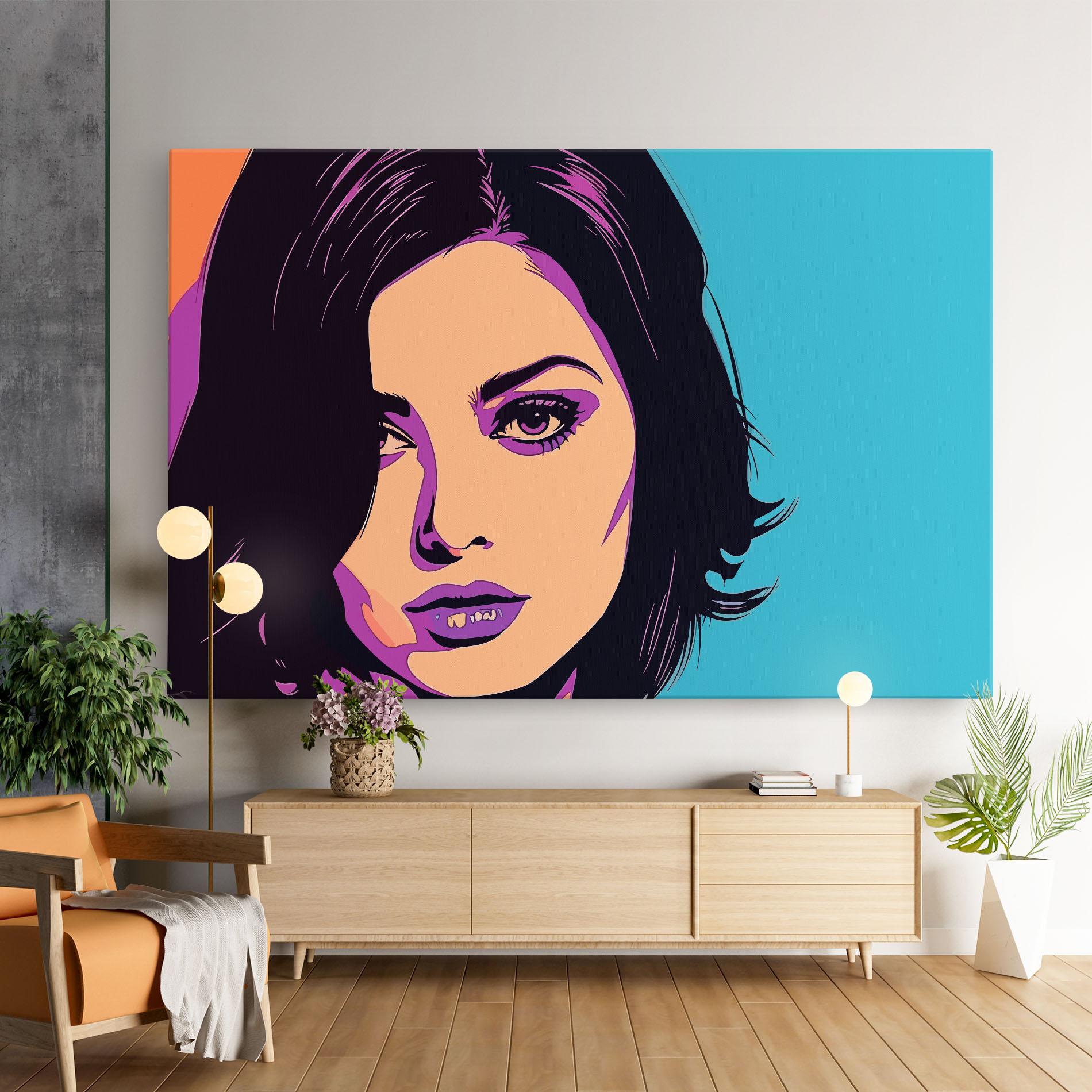Tablou Canvas Pop Purple Woman mockup 9