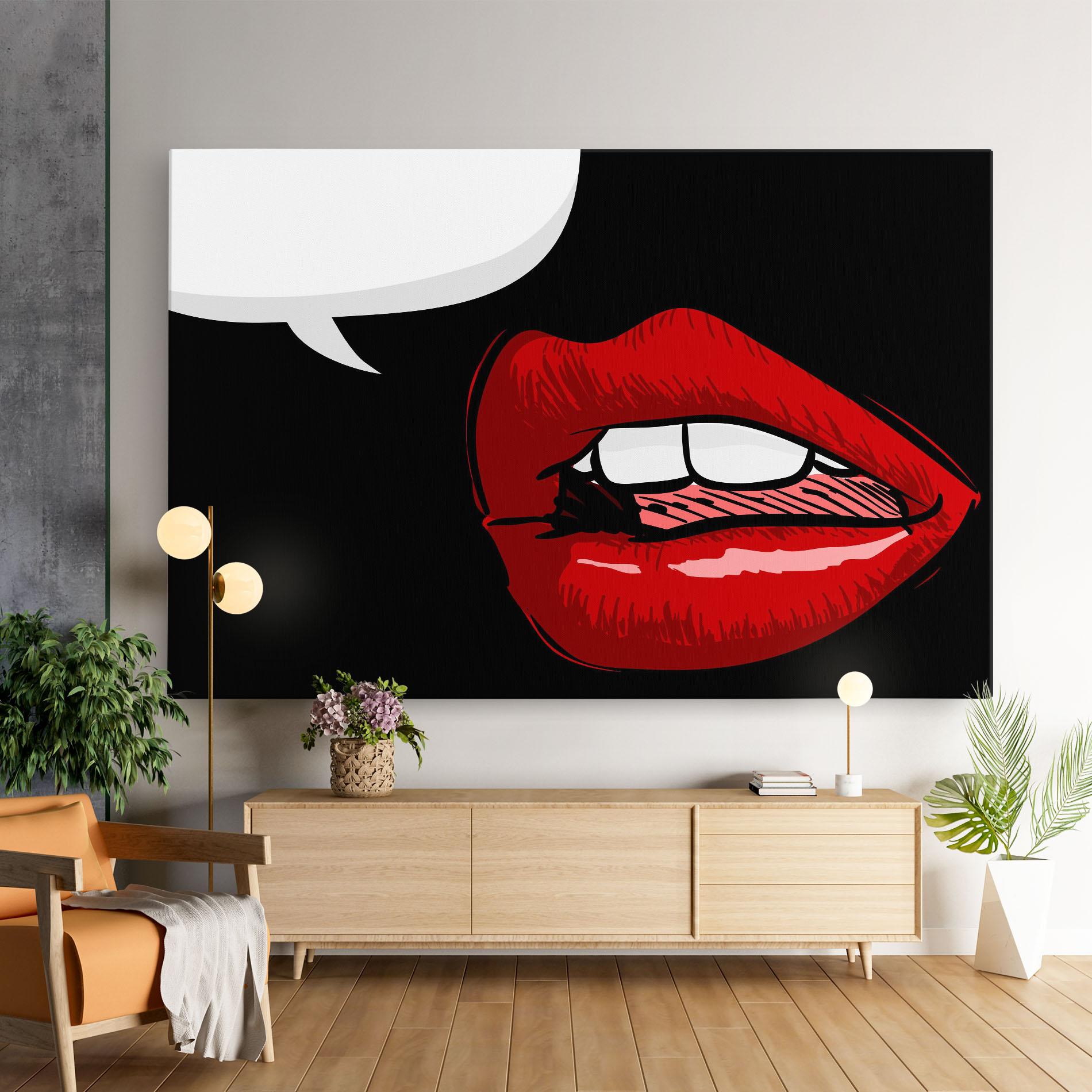 Tablou Canvas Pop Red Lips mockup 9