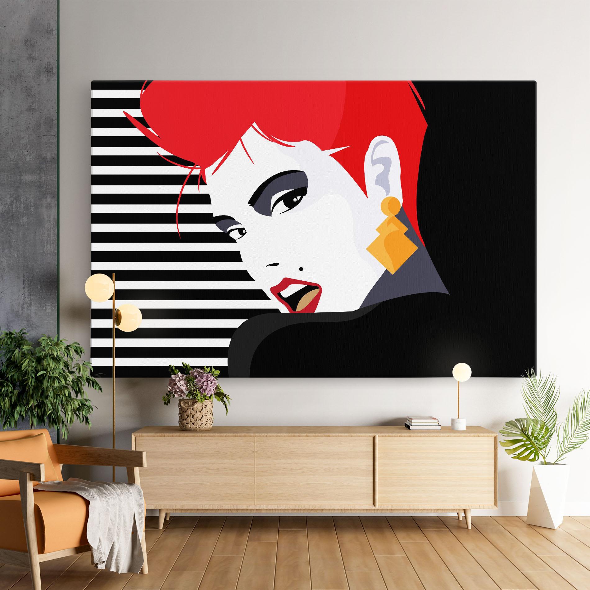 Tablou Canvas Red Pop Hair mockup 9