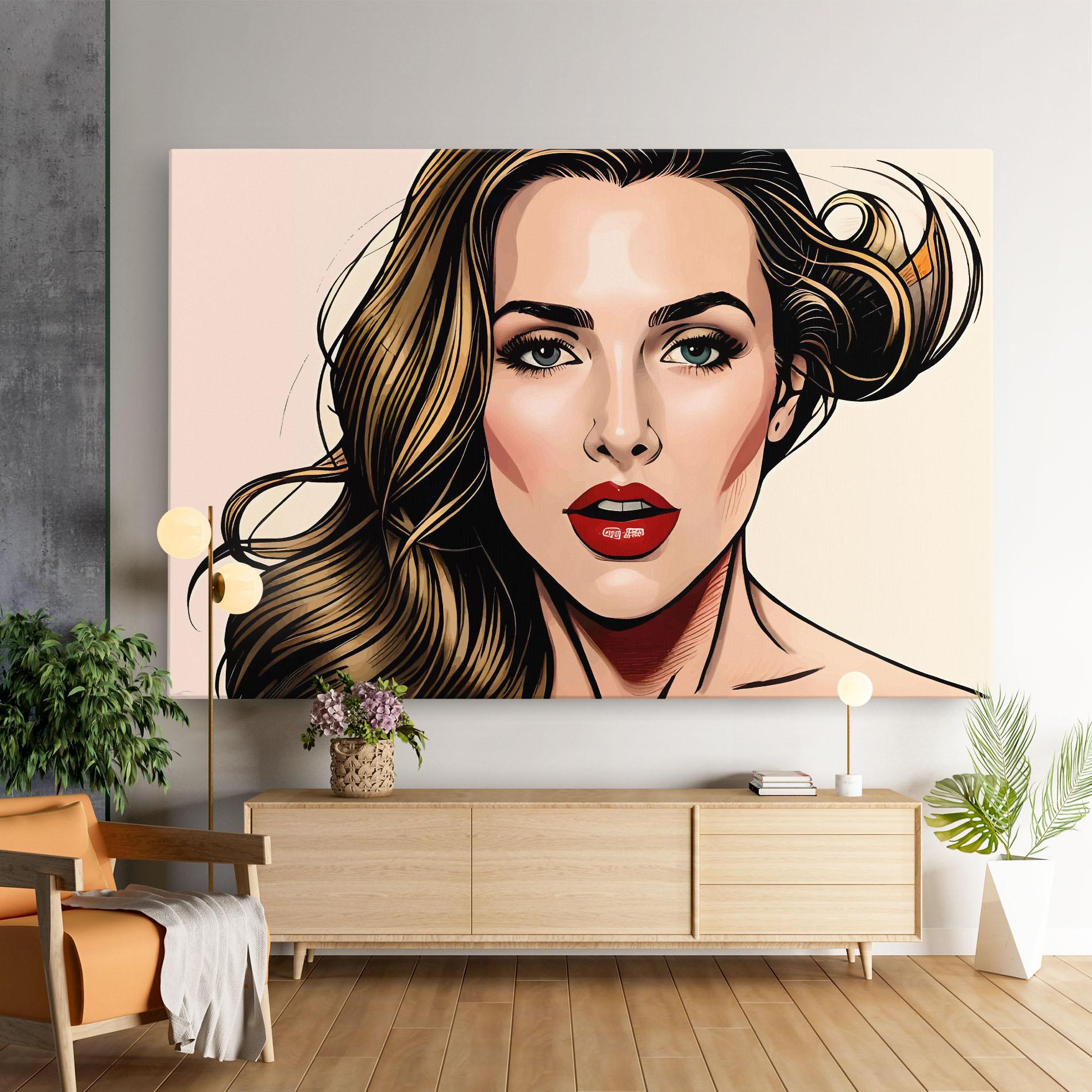 Tablou Canvas Red Pop Lips mockup 9