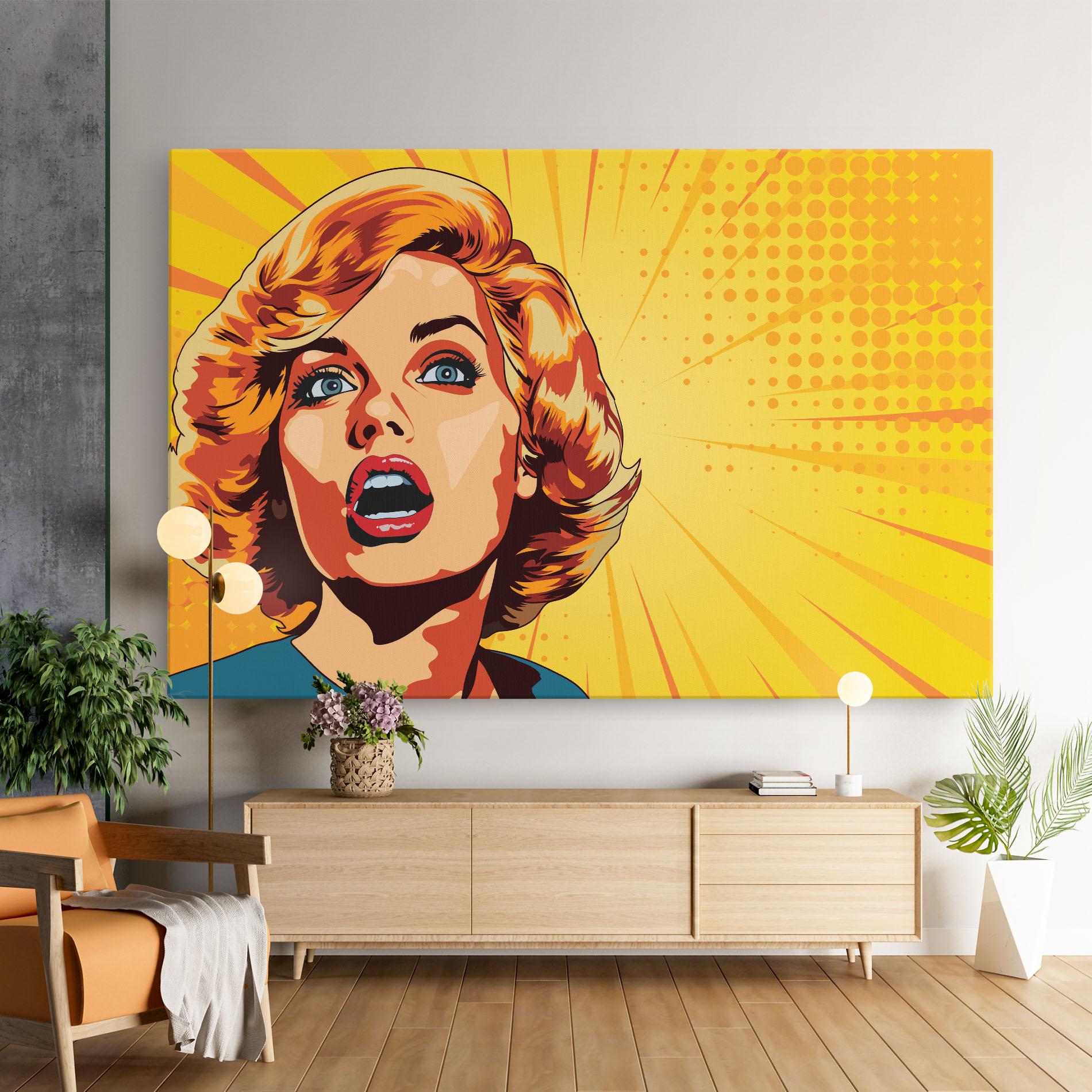 Tablou Canvas Surprised Blonde Lady mockup 9