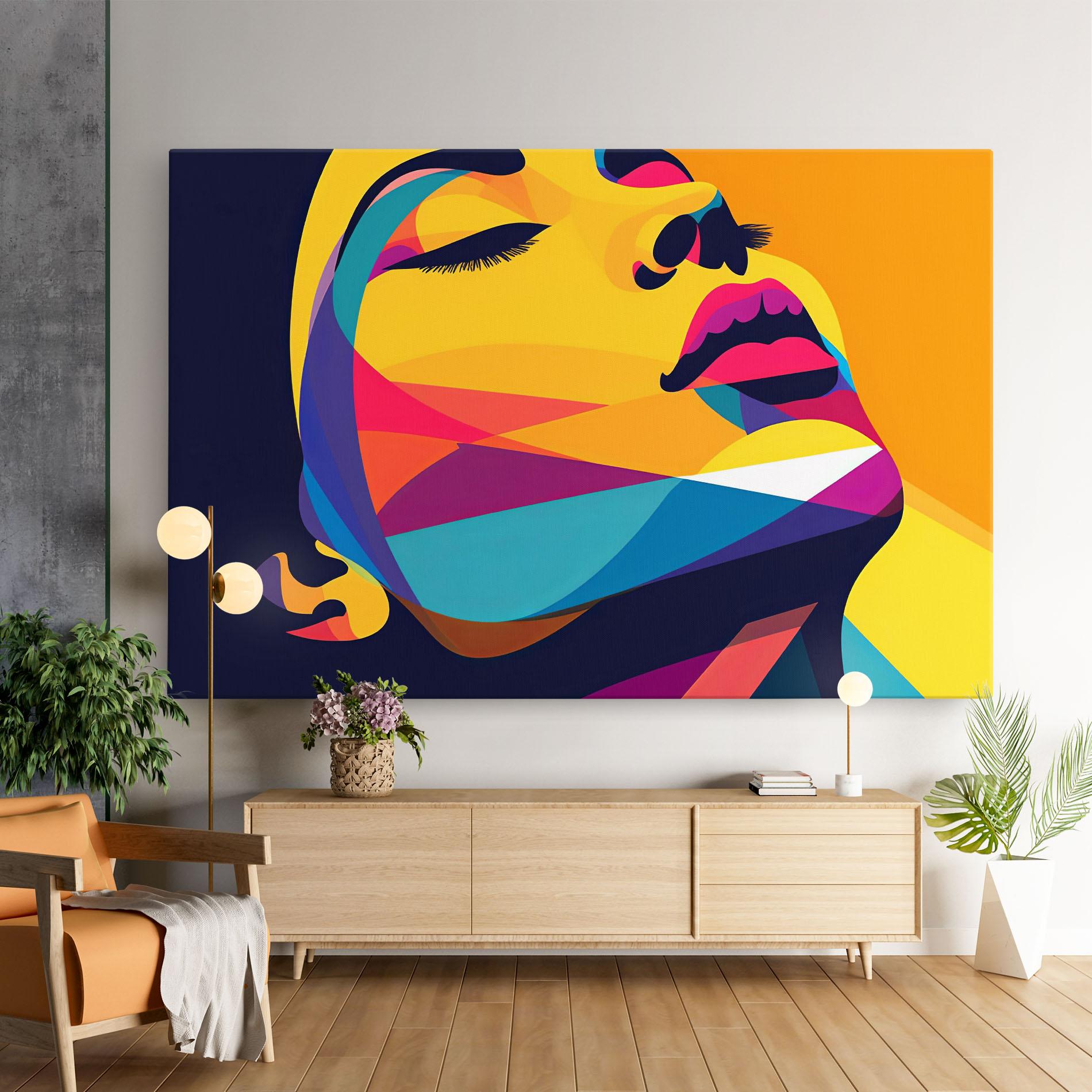 Tablou Canvas Yellow Pop Face mockup 9