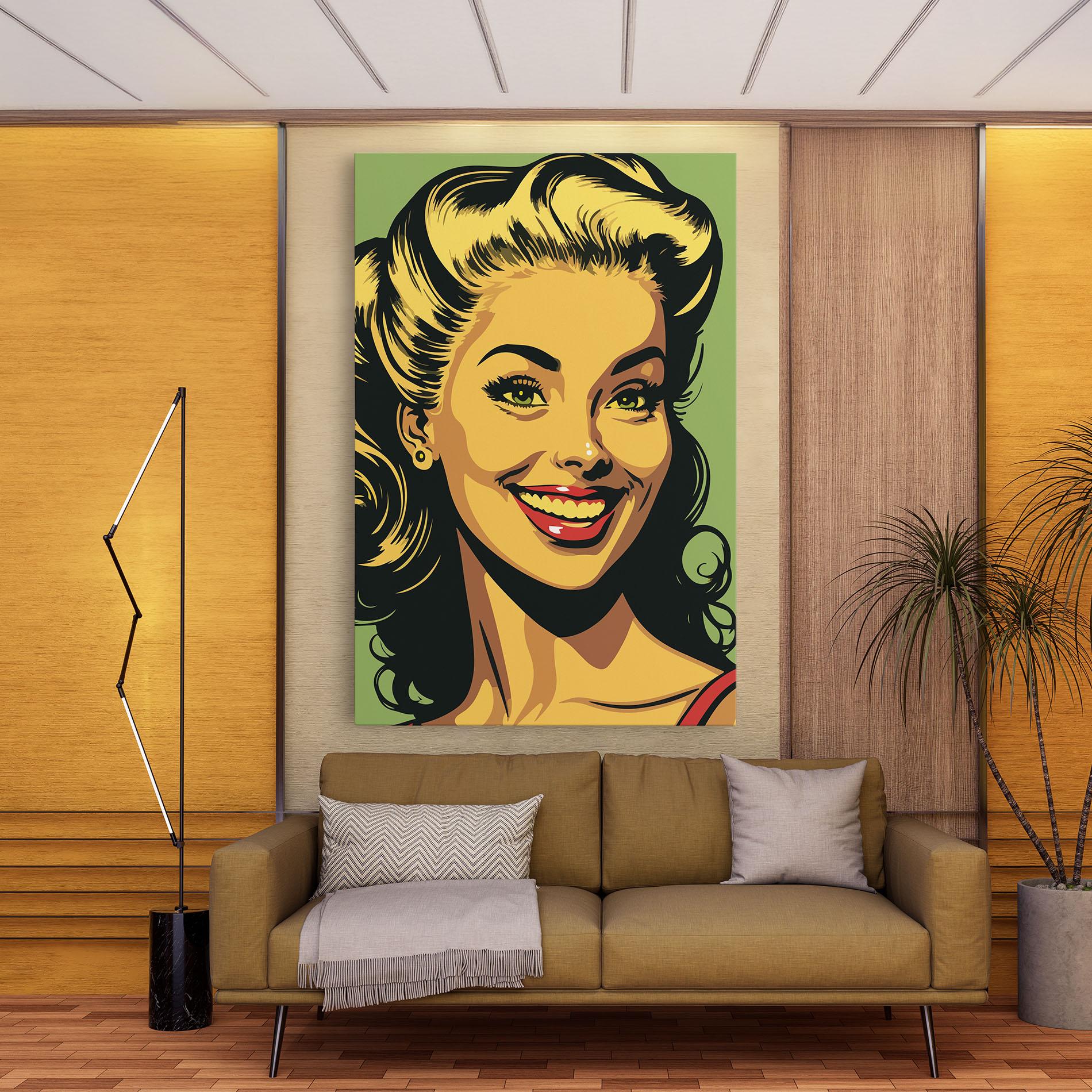 Tablou Canvas Green Light Pop Lady mockup 9