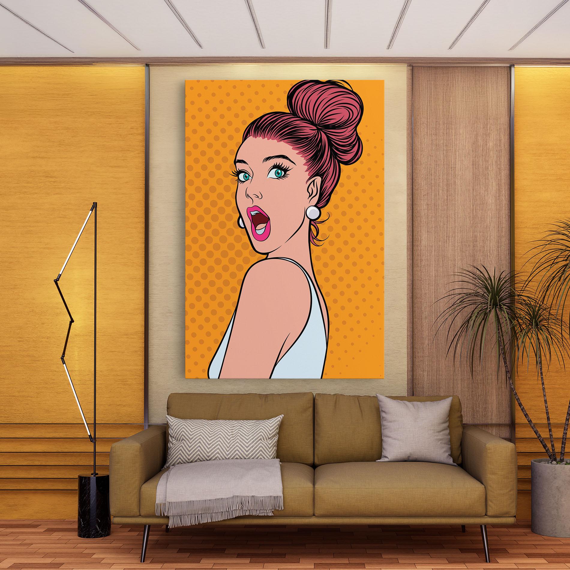Tablou Canvas Pop Comic Lady mockup 9