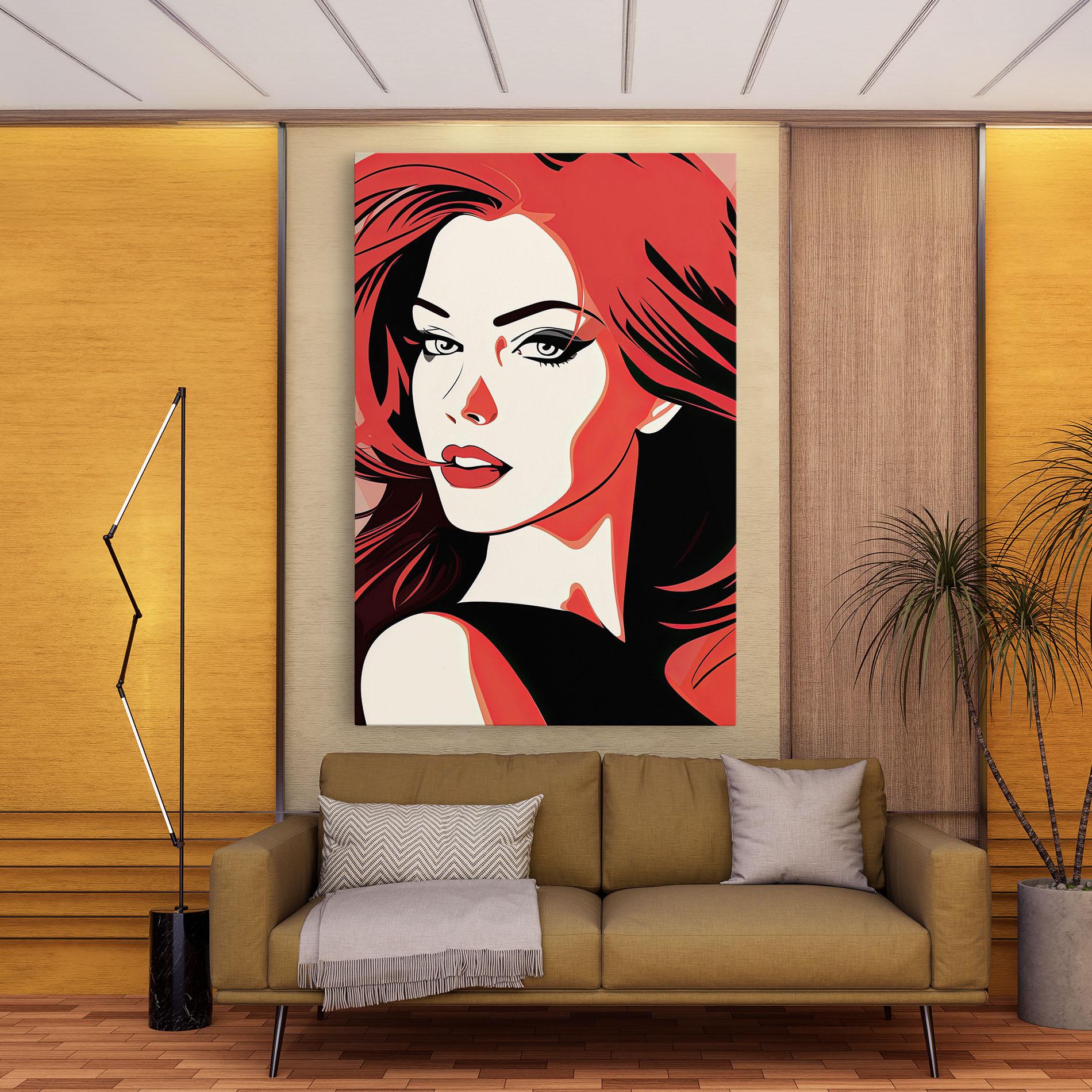 Tablou Canvas Red Hair Pop Art mockup 9