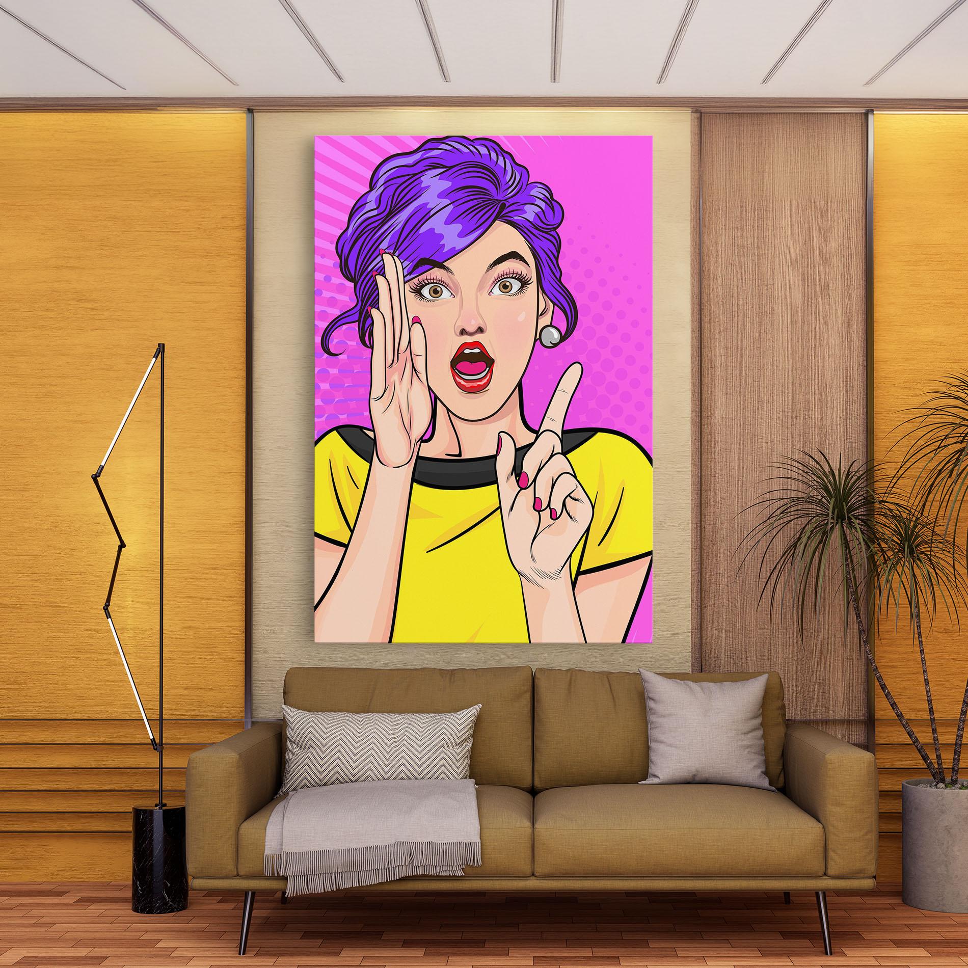 Tablou Canvas Surprised Pop Woman mockup 9