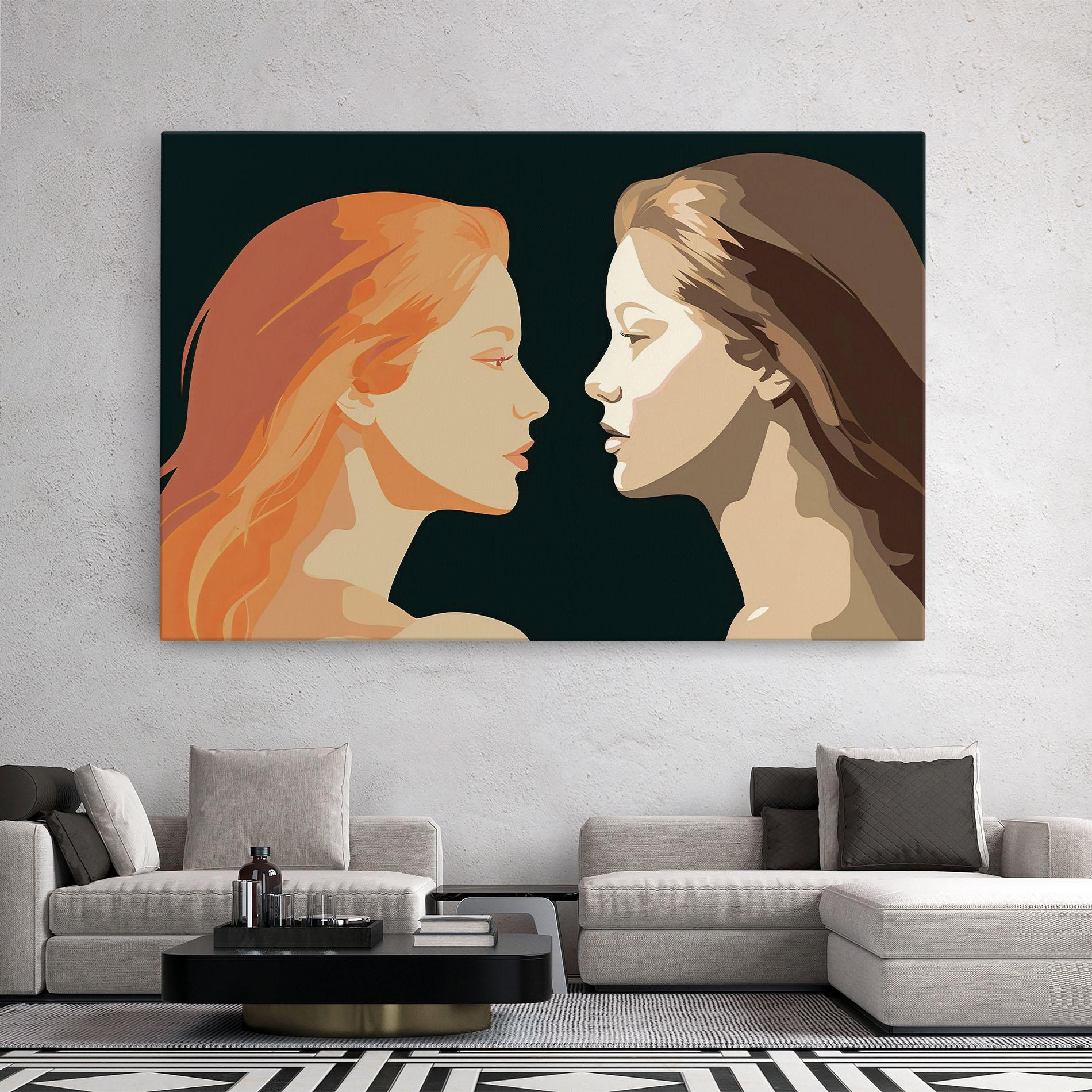 Tablou Canvas Orange Pop Girl mockup 2