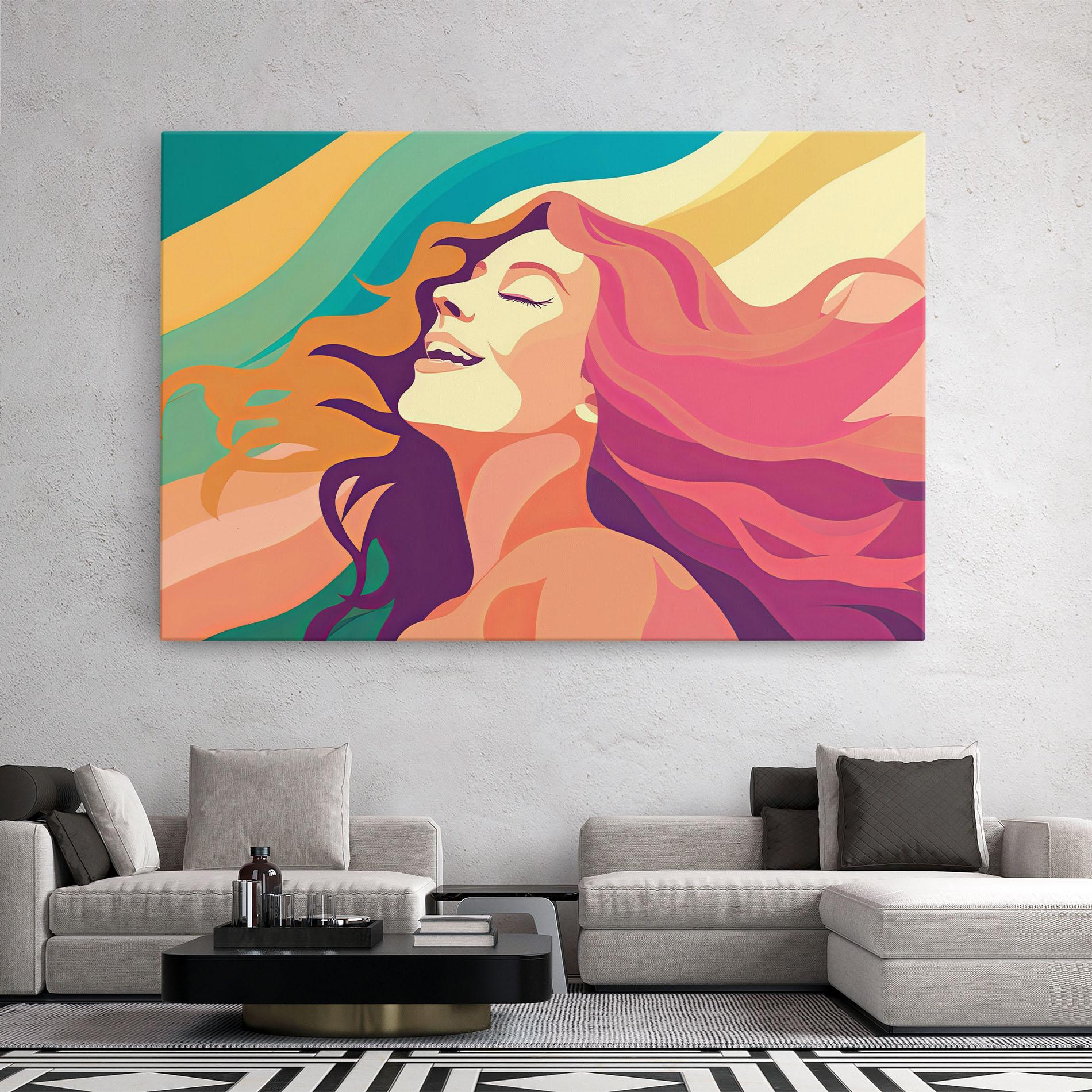 Tablou Canvas Pink Pop Hair mockup 2