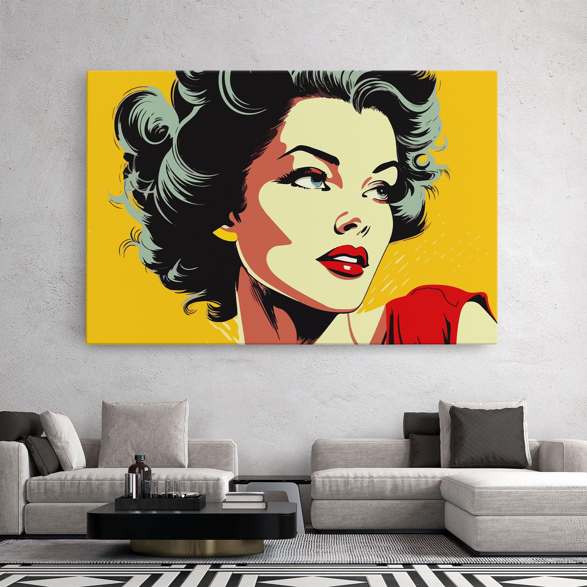 Tablou Canvas Pop Art Pretty Lady mockup 2