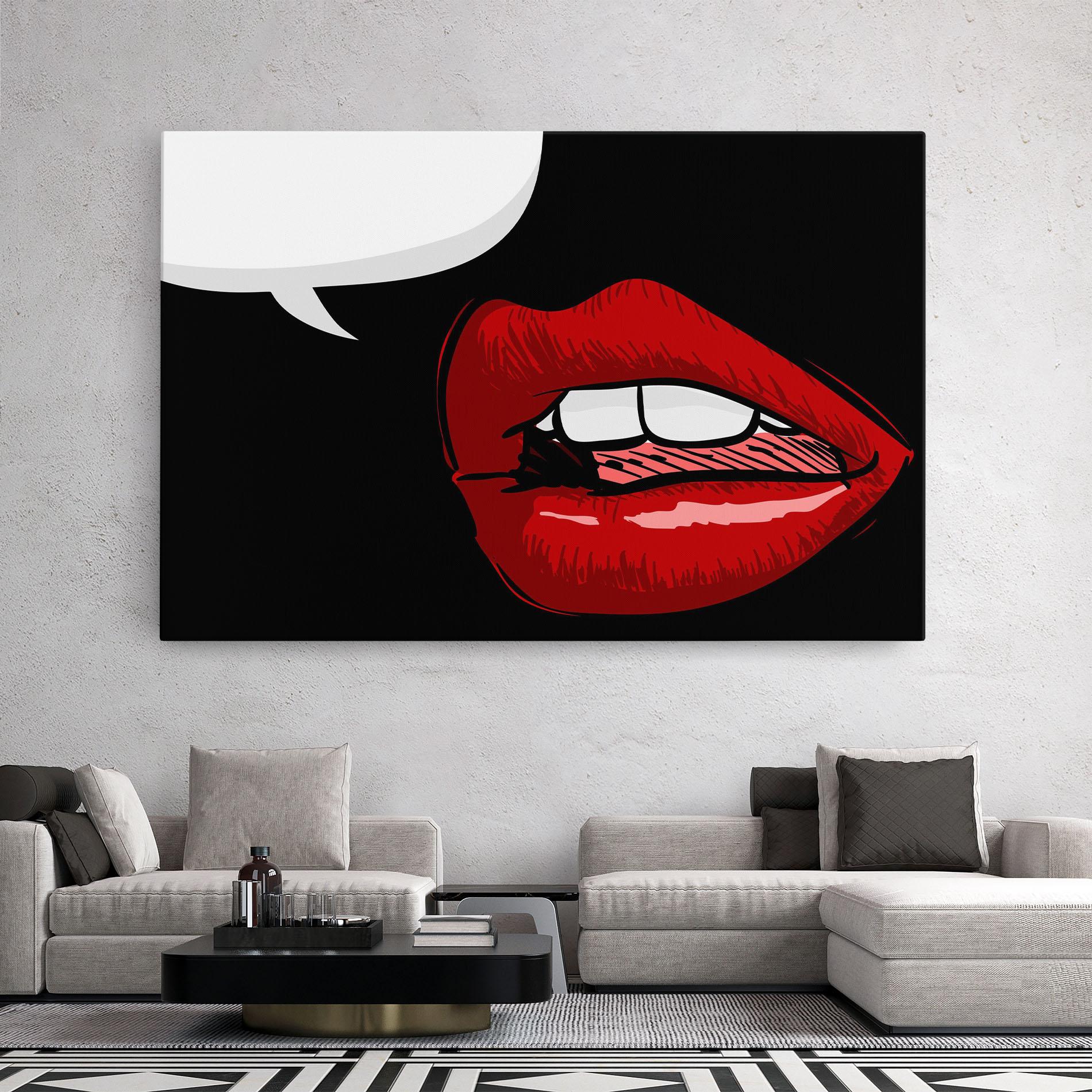 Tablou Canvas Pop Red Lips mockup 2