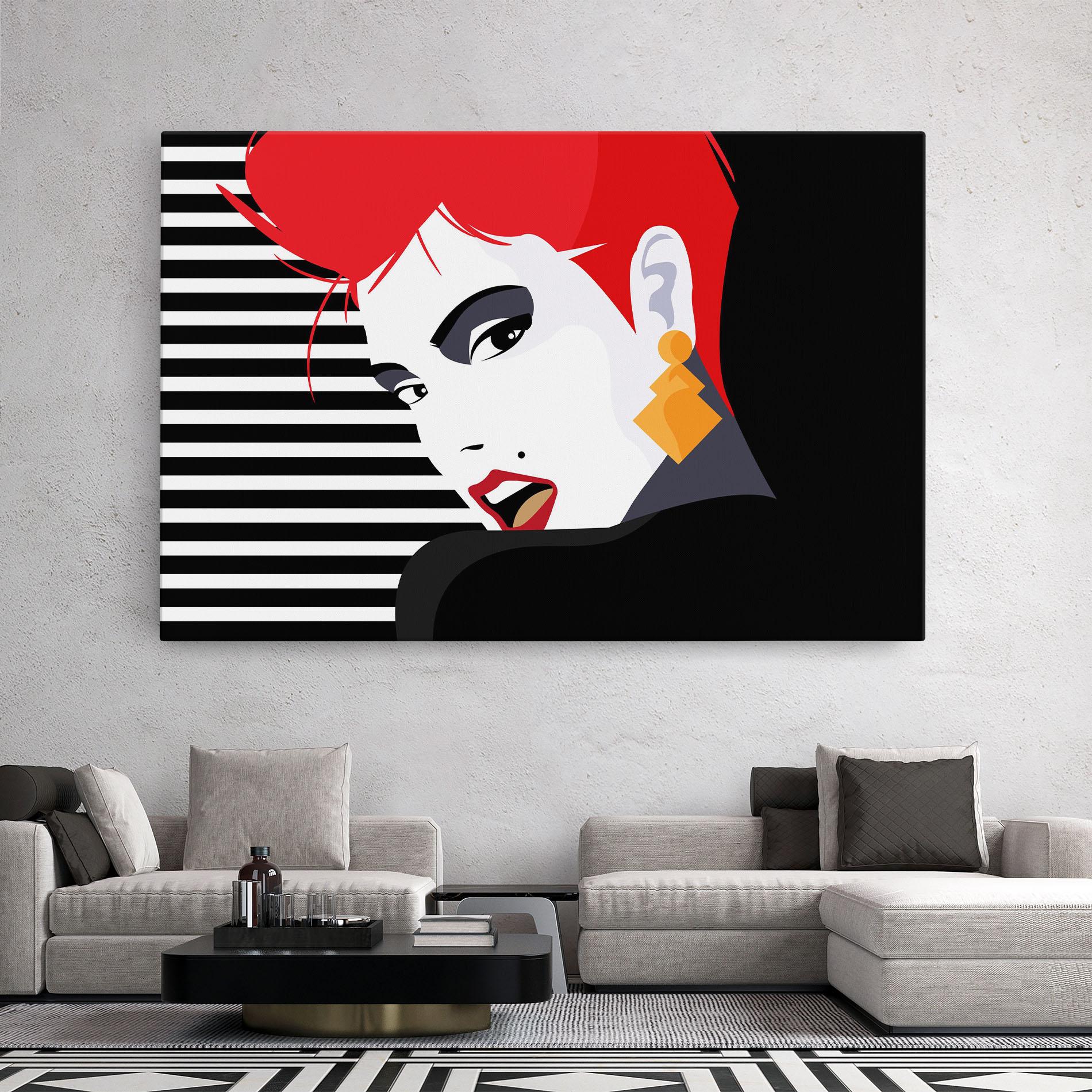 Tablou Canvas Red Pop Hair mockup 2