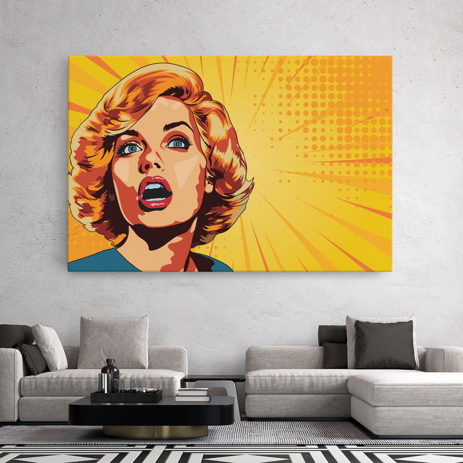 Tablou Canvas Surprised Blonde Lady mockup 2