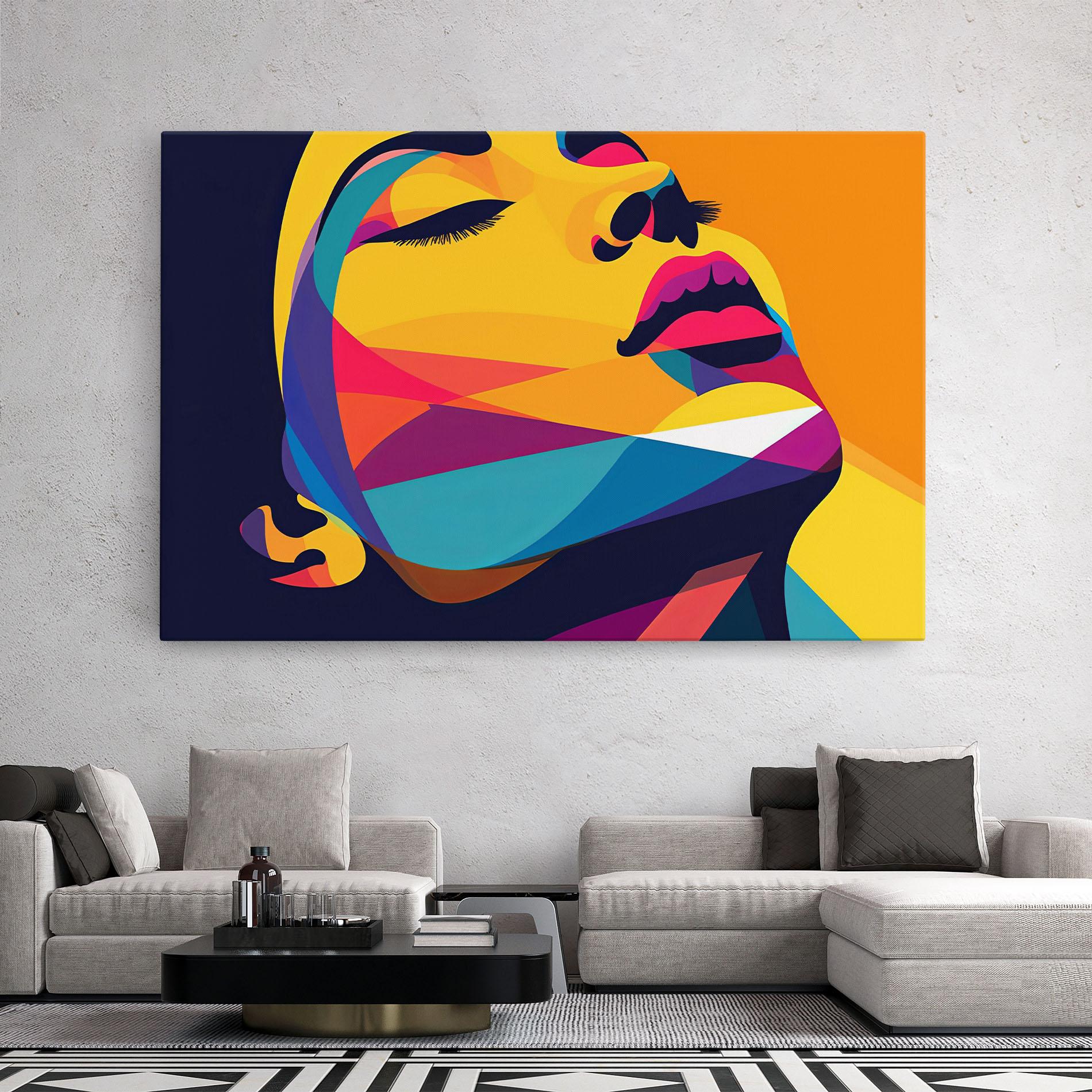 Tablou Canvas Yellow Pop Face mockup 2