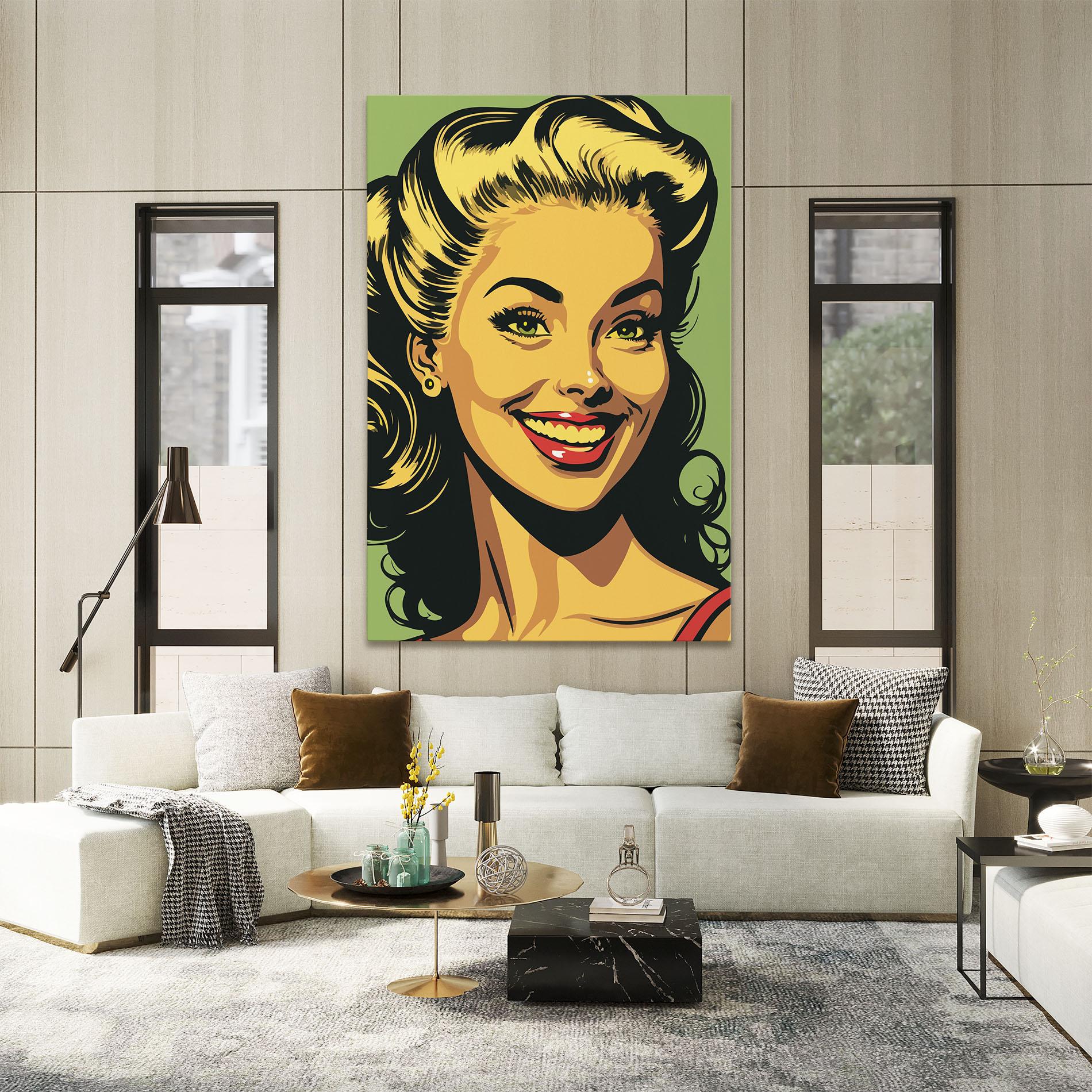 Tablou Canvas Green Light Pop Lady mockup 2