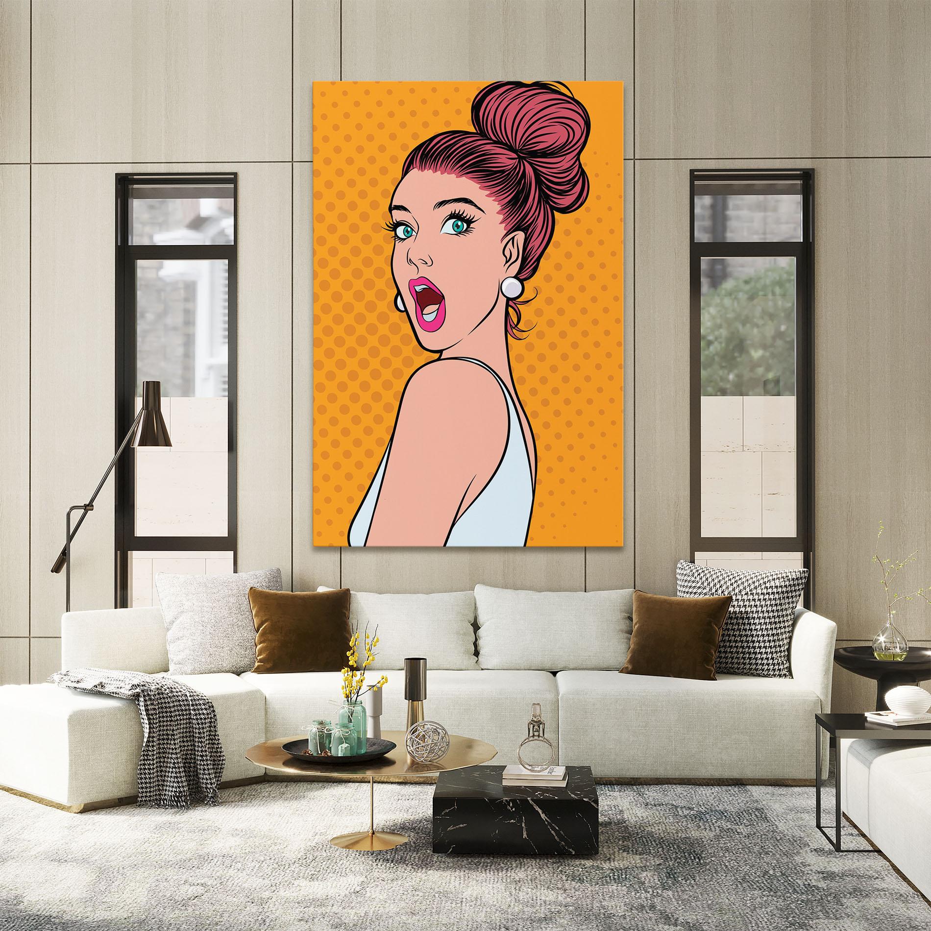 Tablou Canvas Pop Comic Lady mockup 2