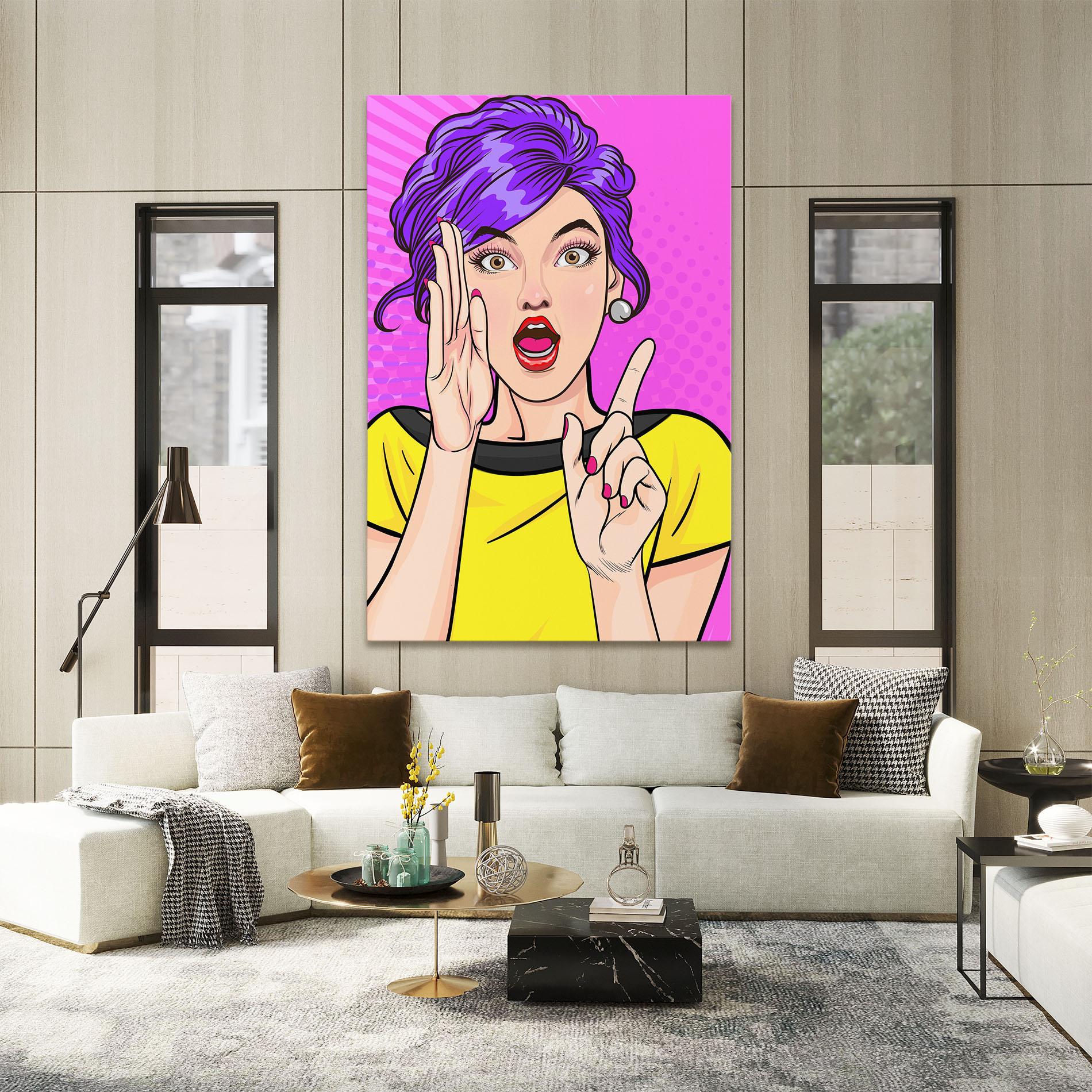 Tablou Canvas Surprised Pop Woman mockup 2