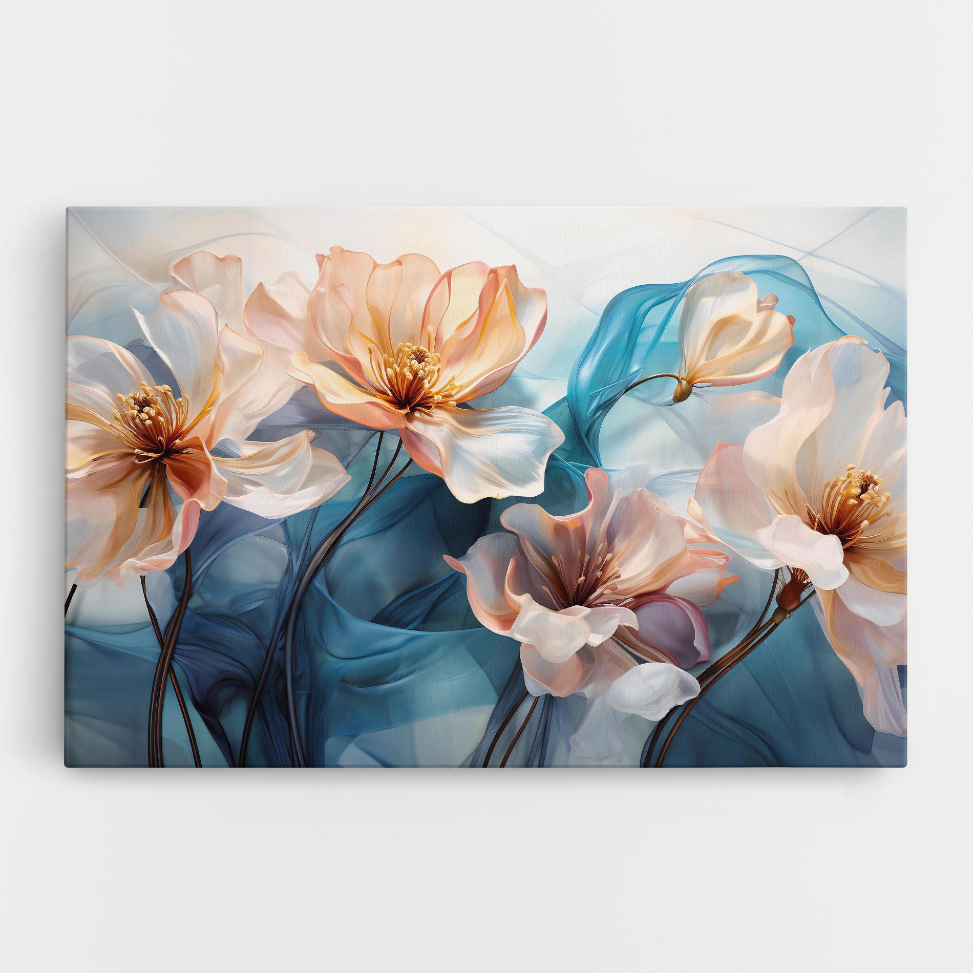 Tablou Canvas Pink Flowers Floating mockup 0