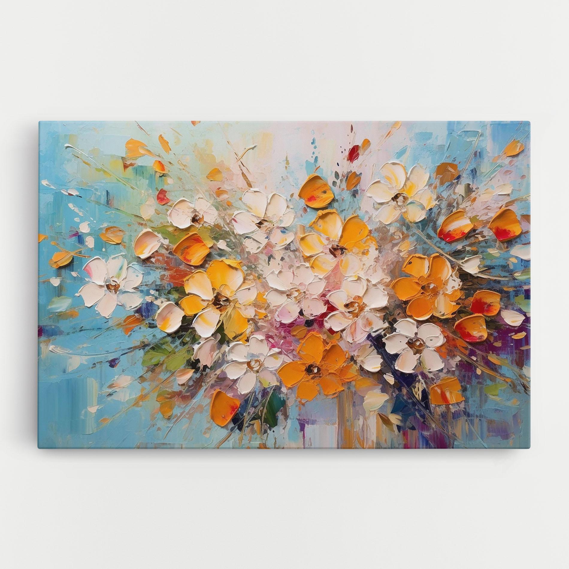 Tablou Canvas Pretty Flowers On Blue mockup 0
