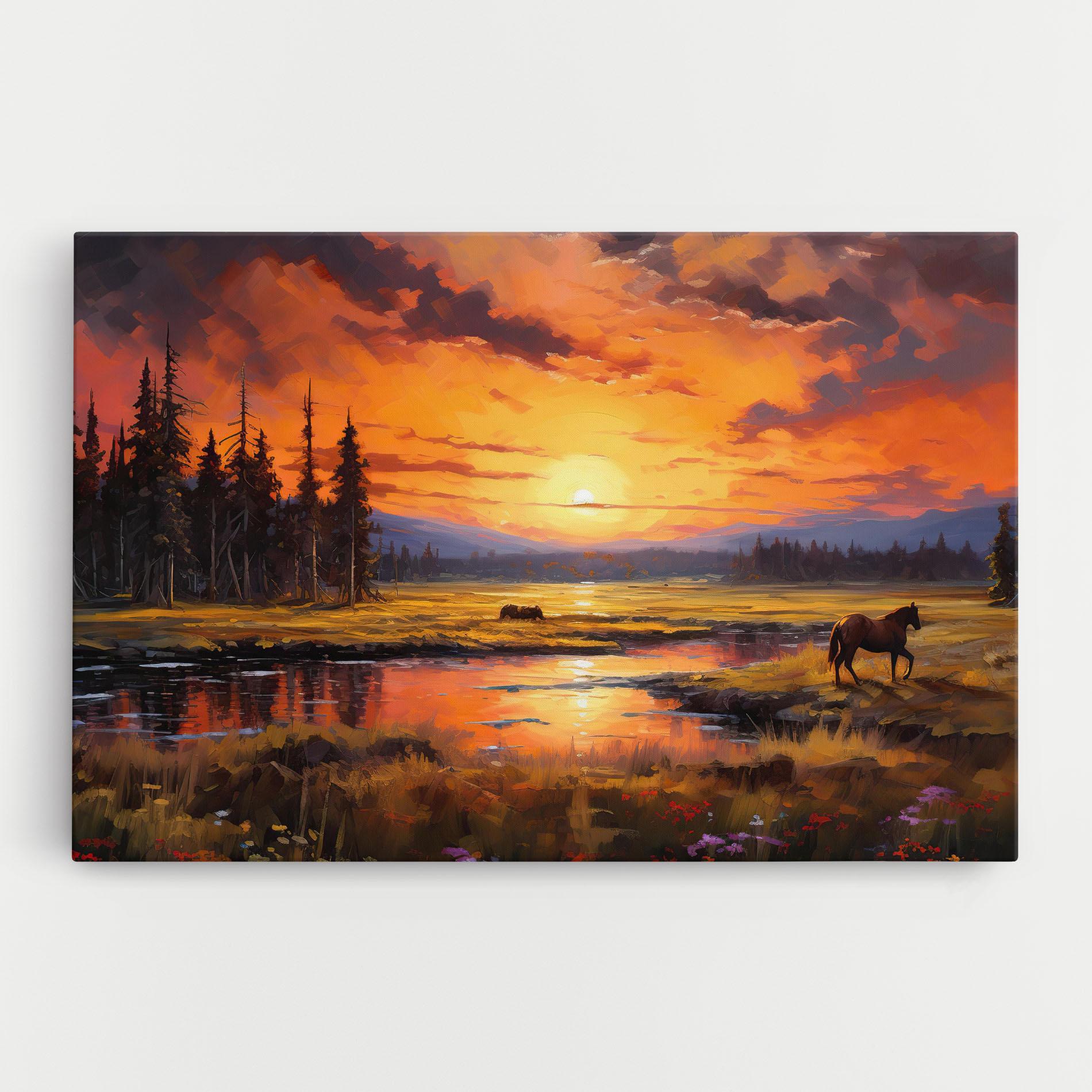 Tablou Canvas Wild Horses Painting mockup 0