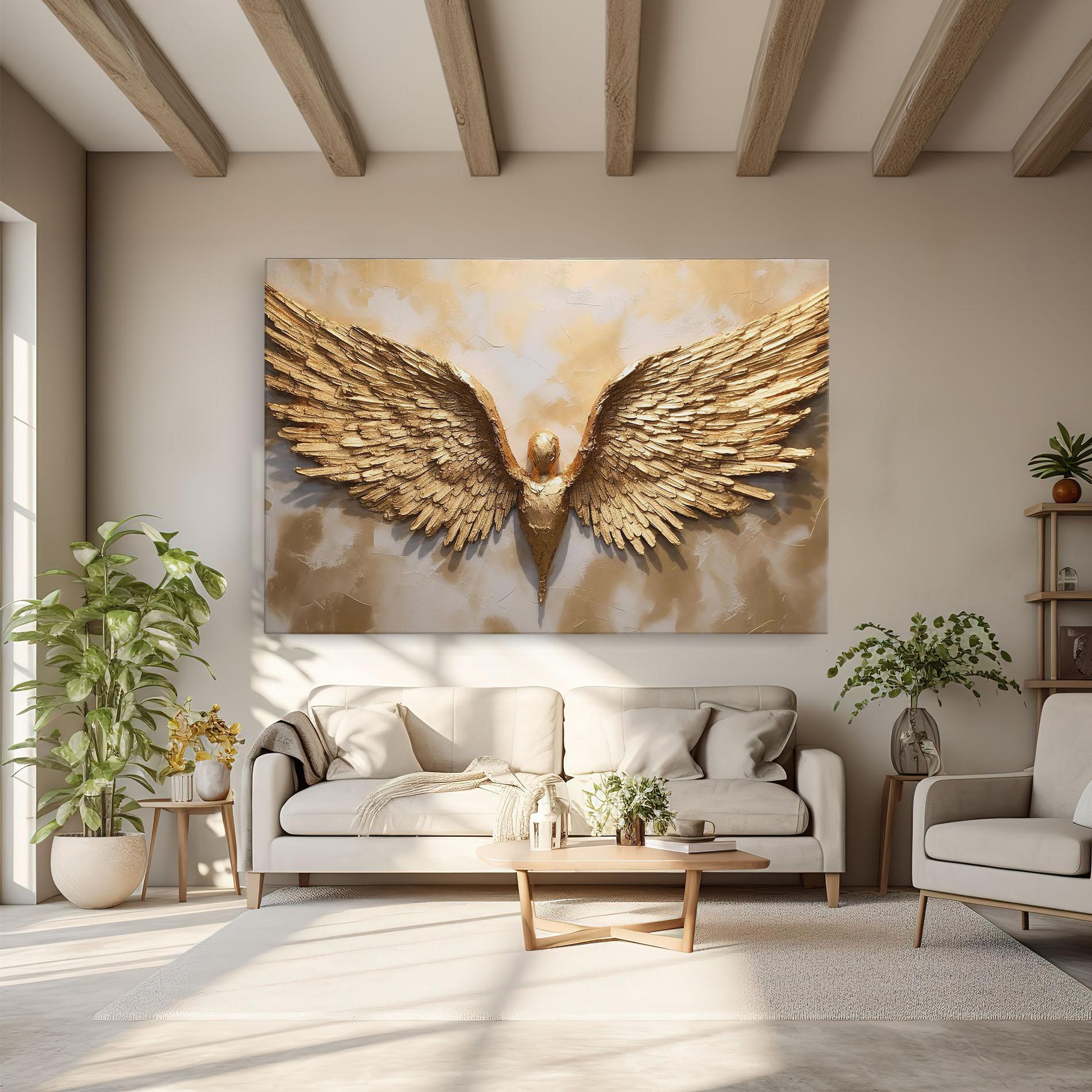 Tablou Canvas Beautiful Gold Wings mockup 6