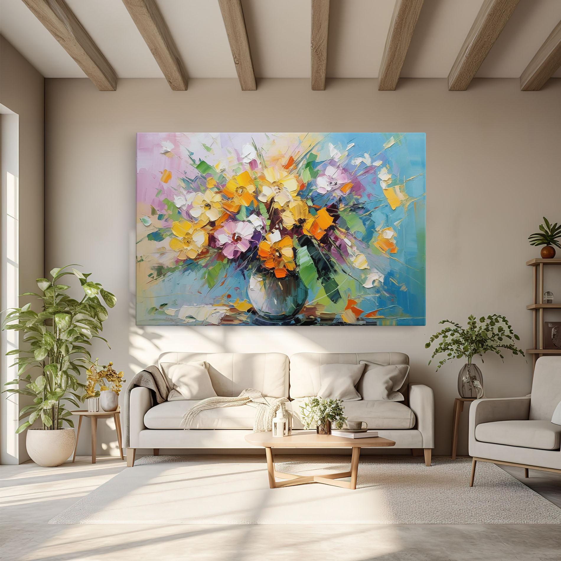 Tablou Canvas Colorfull Flowers Painting mockup 6