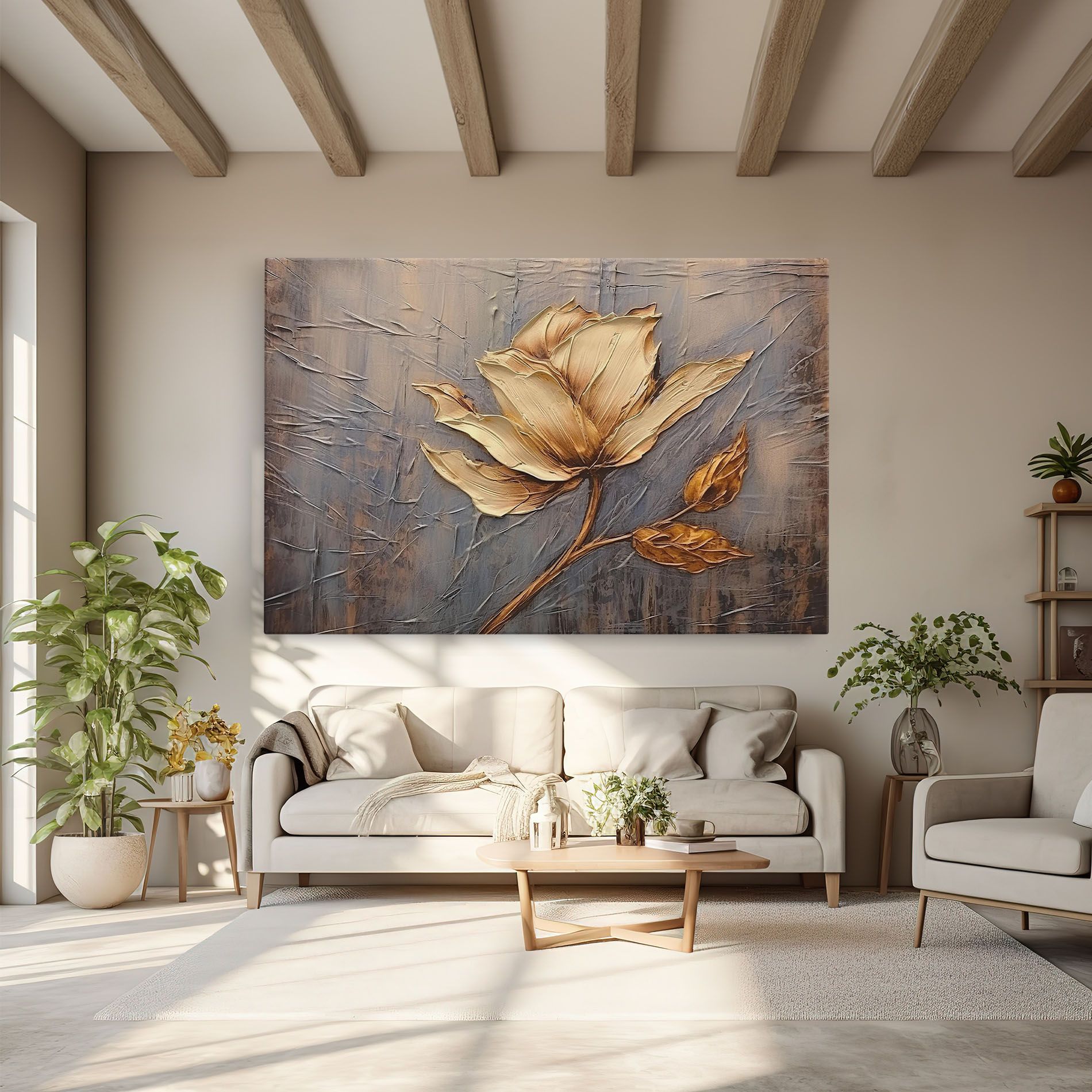 Cream Rose On Blue mockup 6