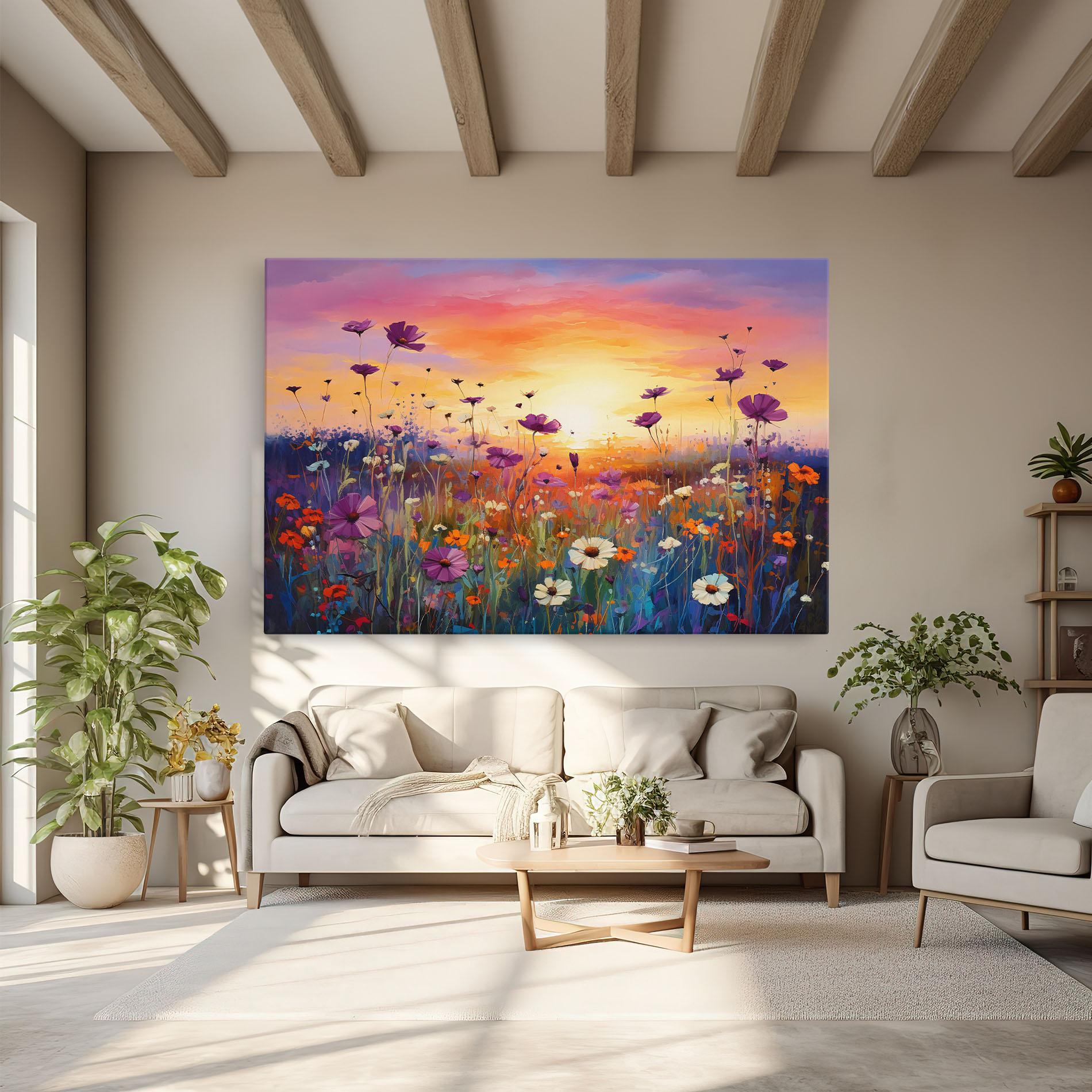 Tablou Canvas Dreamy Field Flowers mockup 6